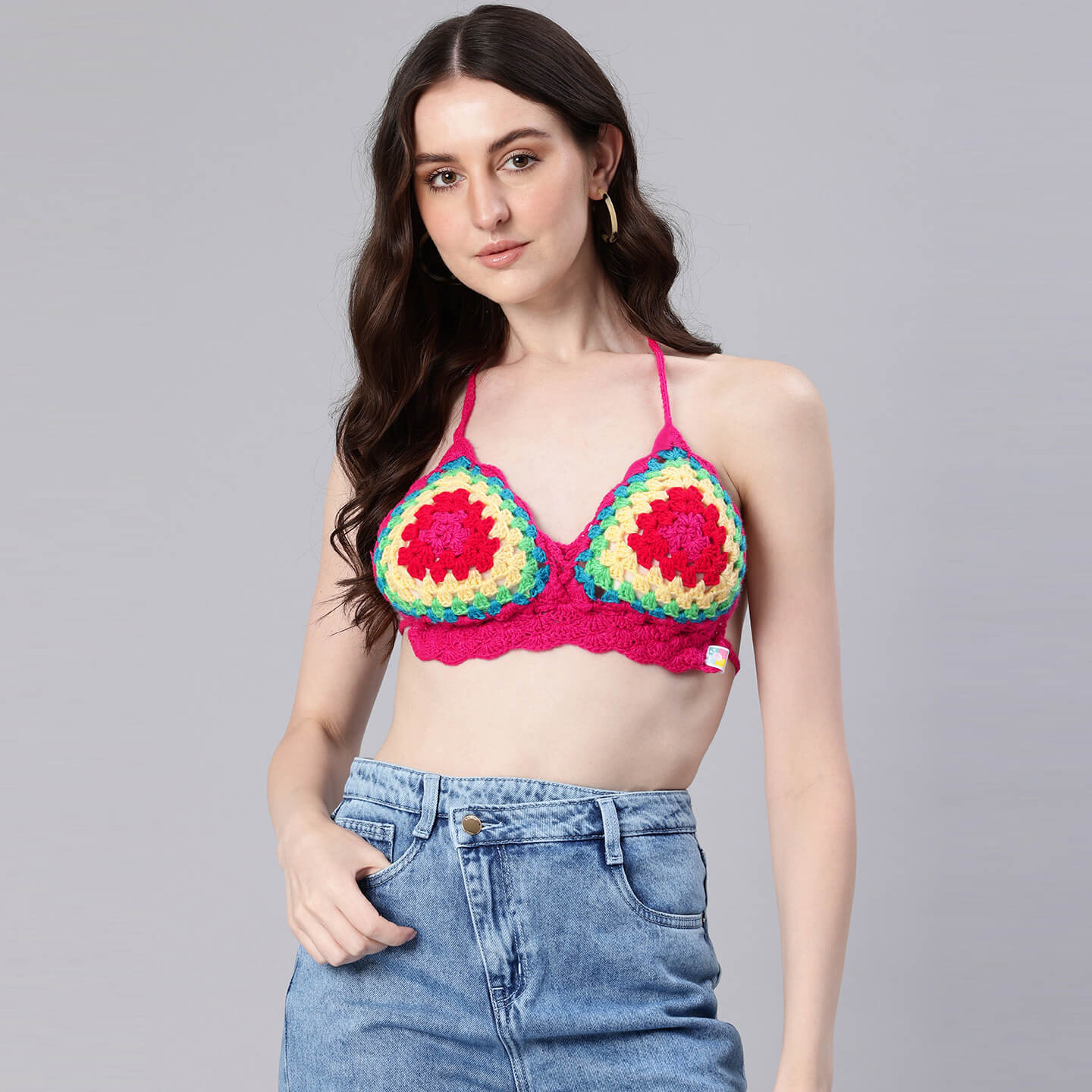 Bralette Tie Back Top - Multicolor 10361