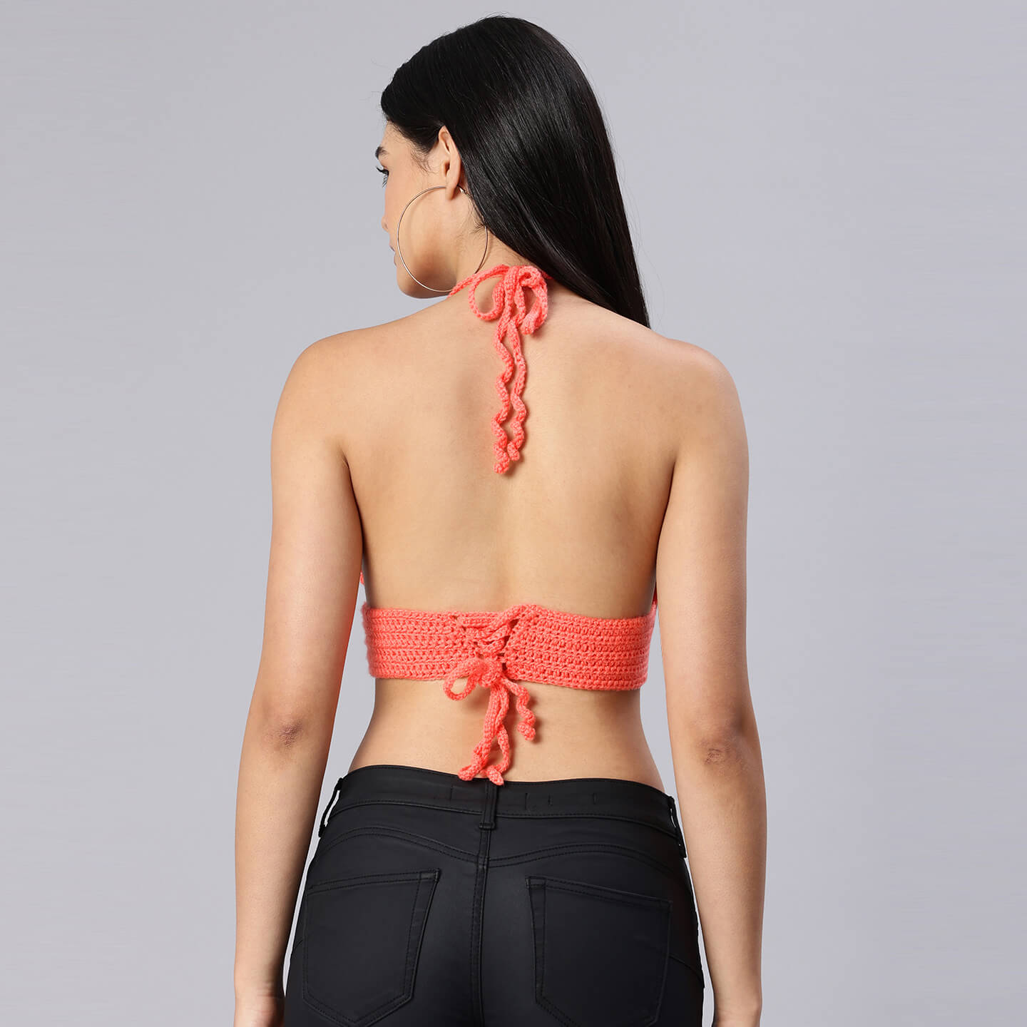 Bralette Tie Back Top - Fuchsia 10362