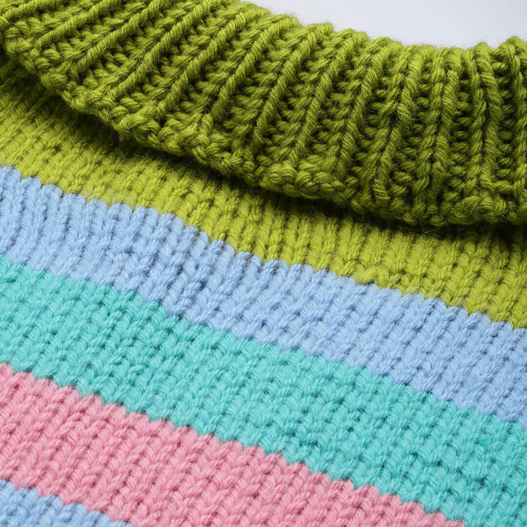 Olive Green Handknitted Self Design Pullover - 10414