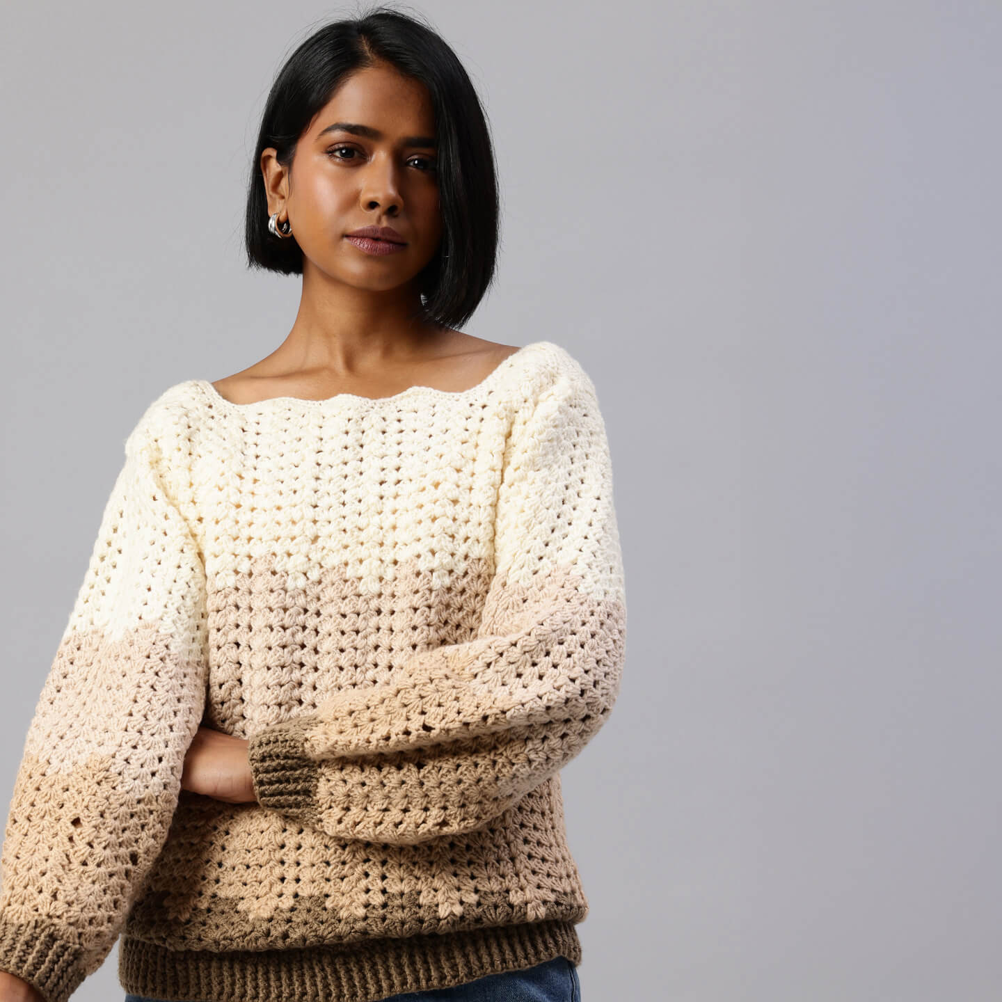 【SHOP_moana】Uneck knit pullover Handknit Cortina Cable Pullover in Camel – MIRTH