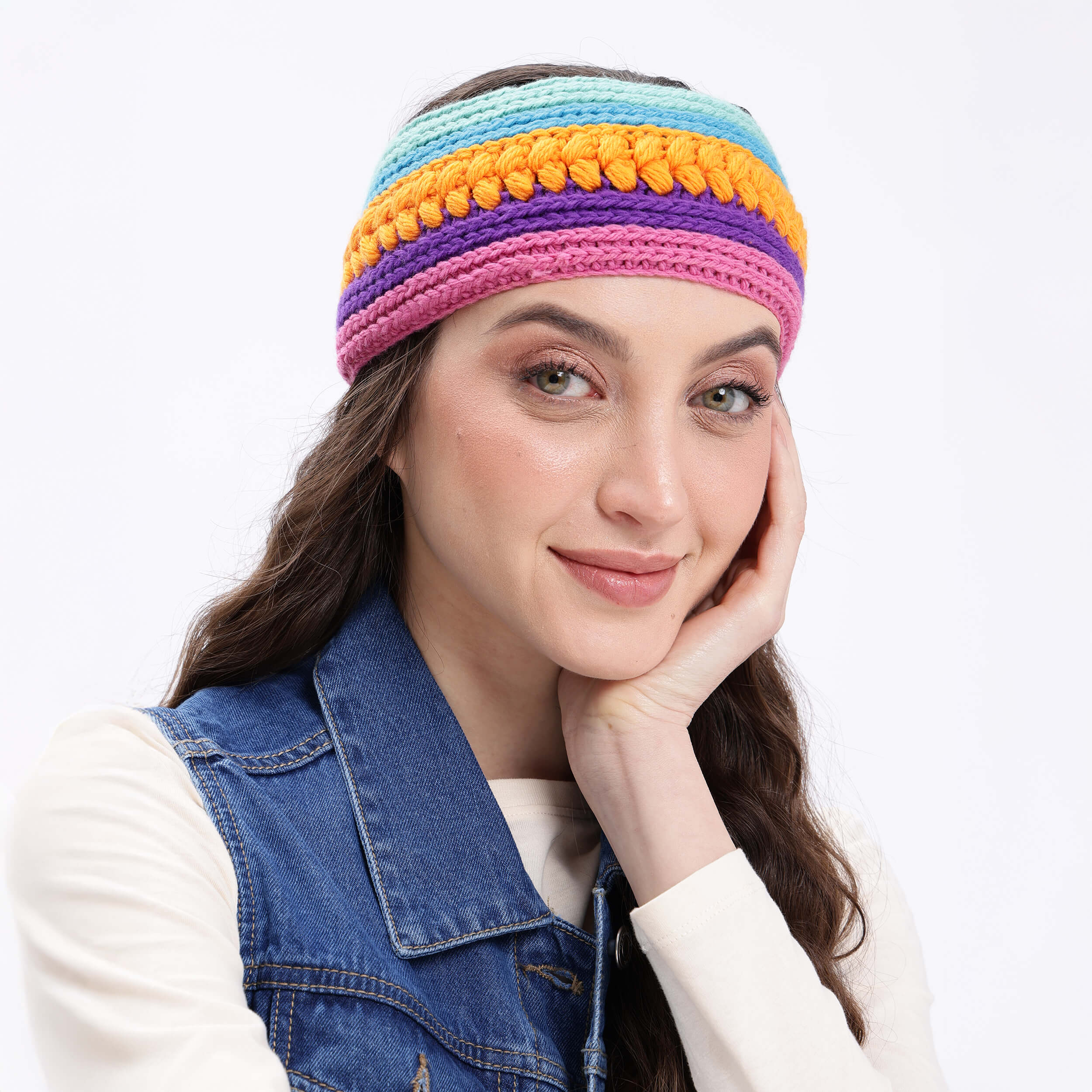 Hand Knitted Womens Woolen Headband - Multi-Color 10132 – Magic