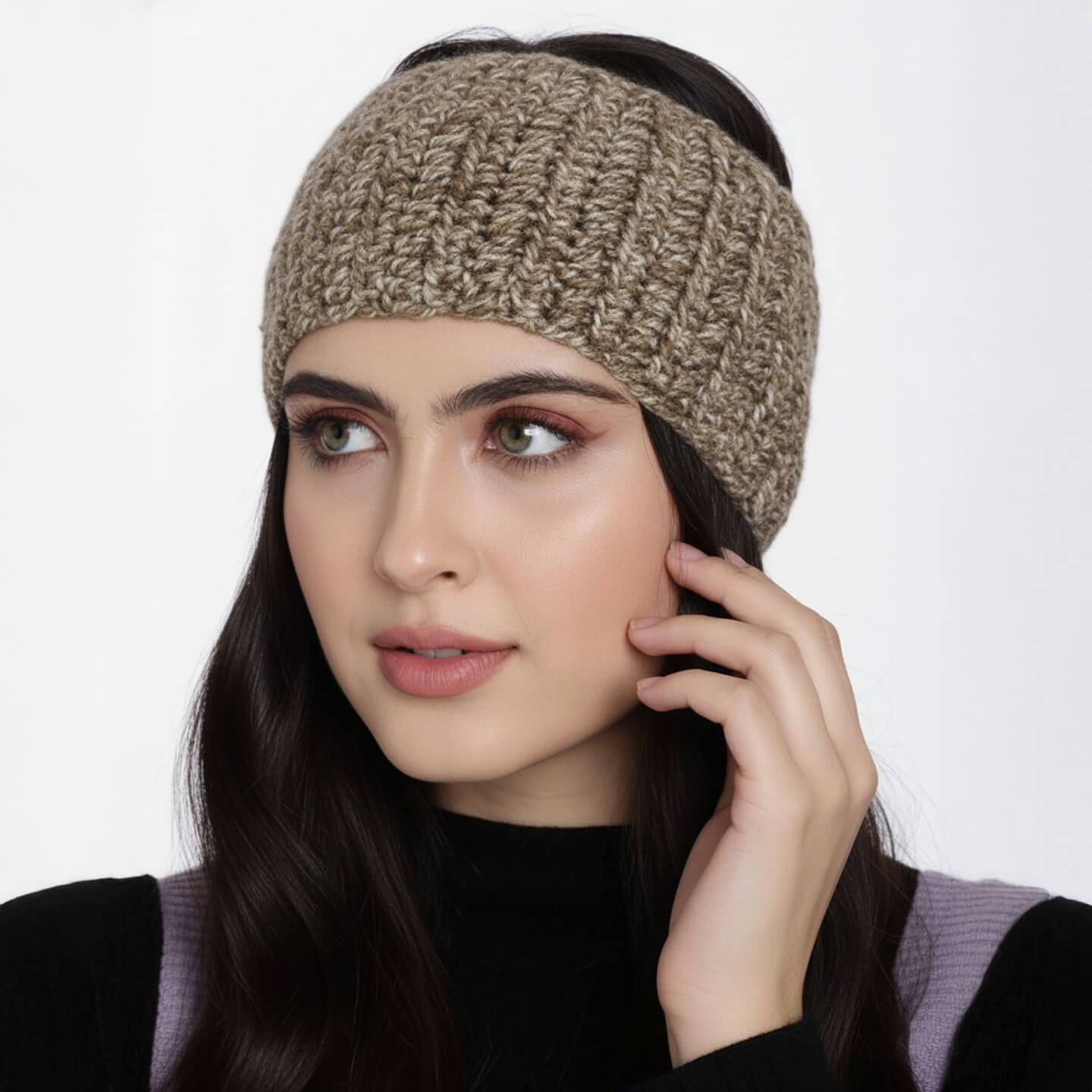 Crochet Headband - 10425 - Light Brown