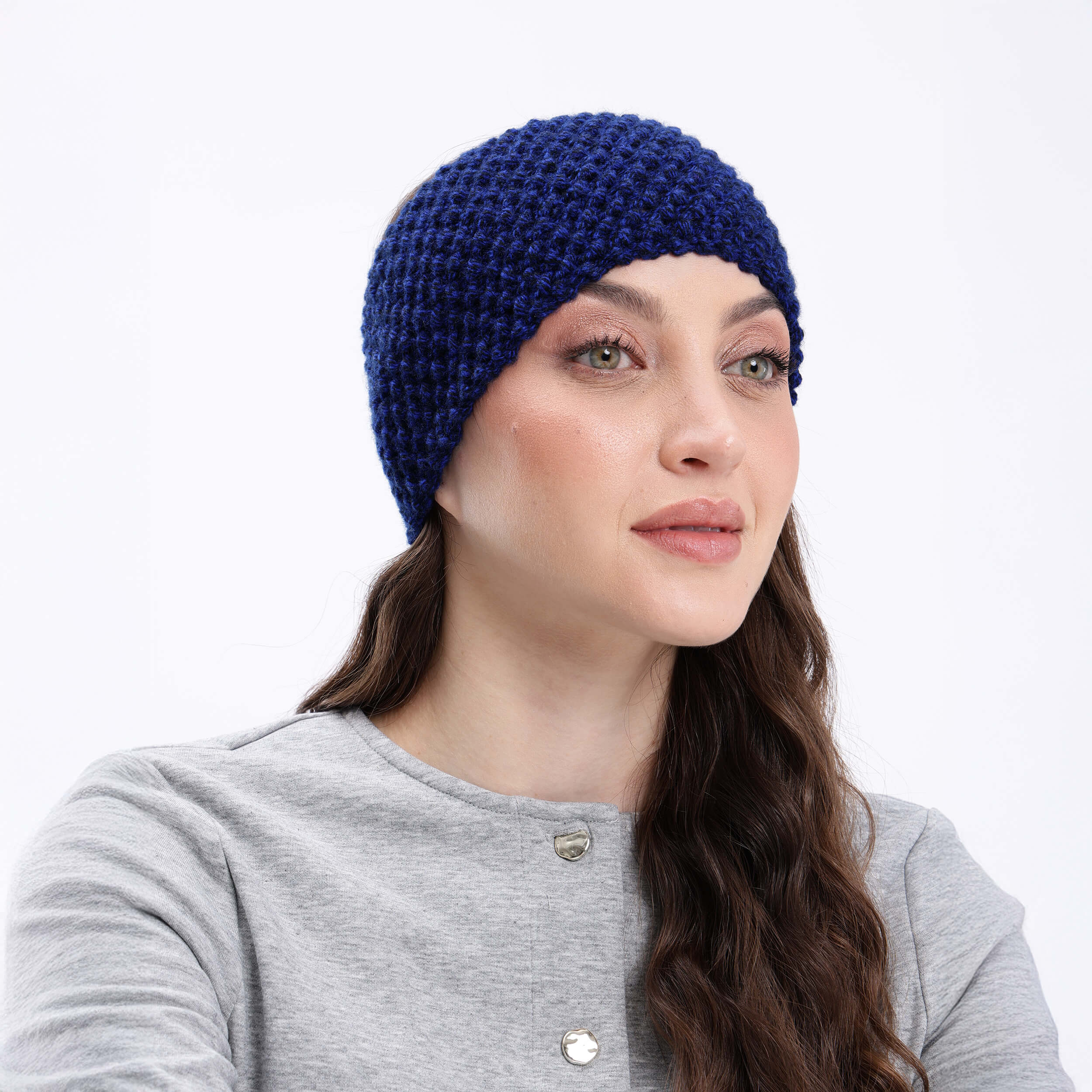 Knitted Headband - Royal Blue - 10426