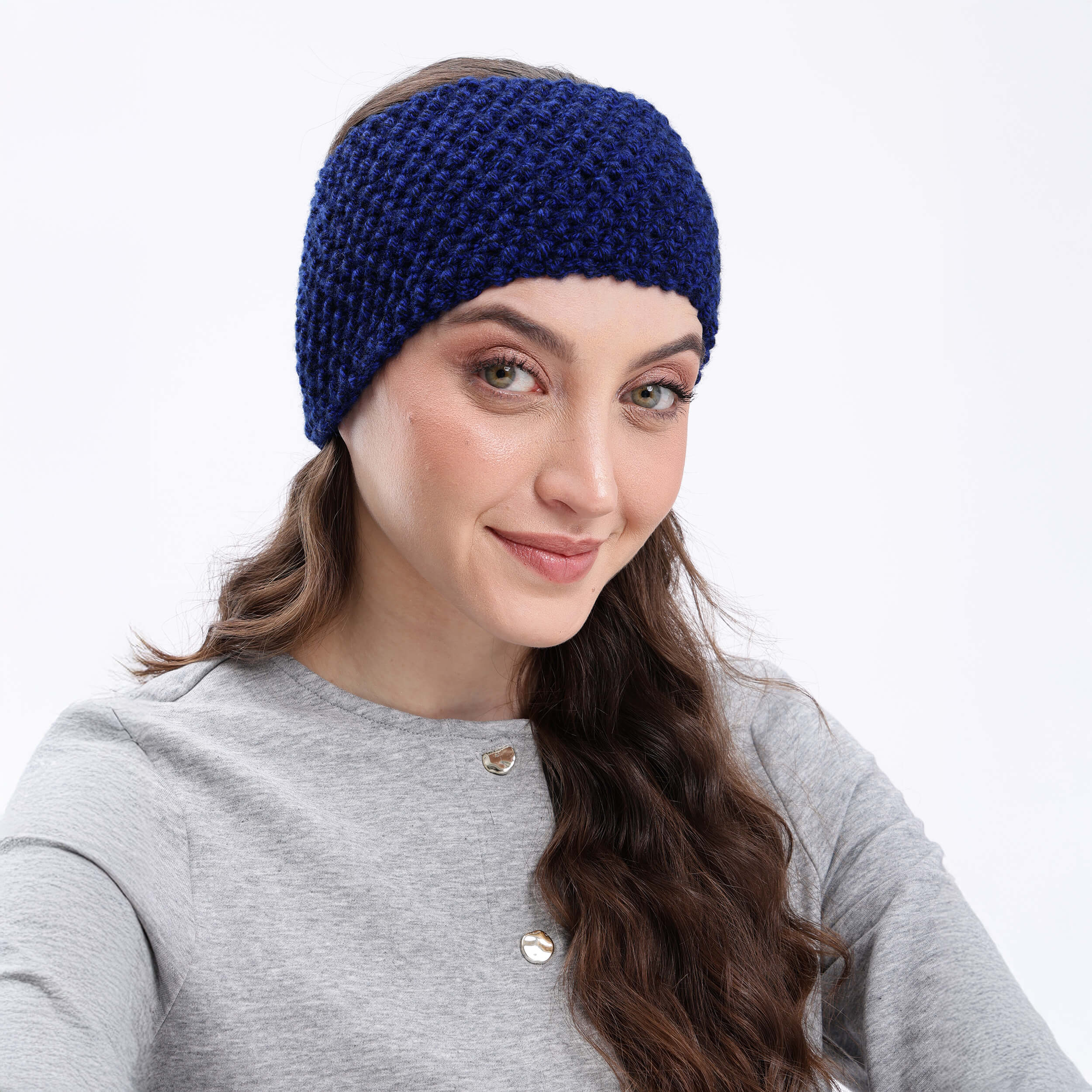 Knitted Headband - Royal Blue - 10426