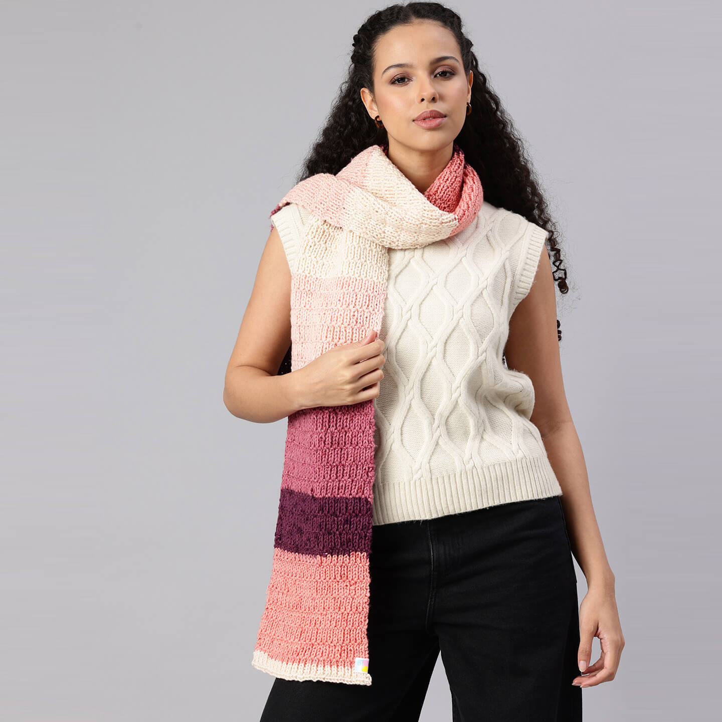 Multicolor Handmade Knitted Scarf - 10427