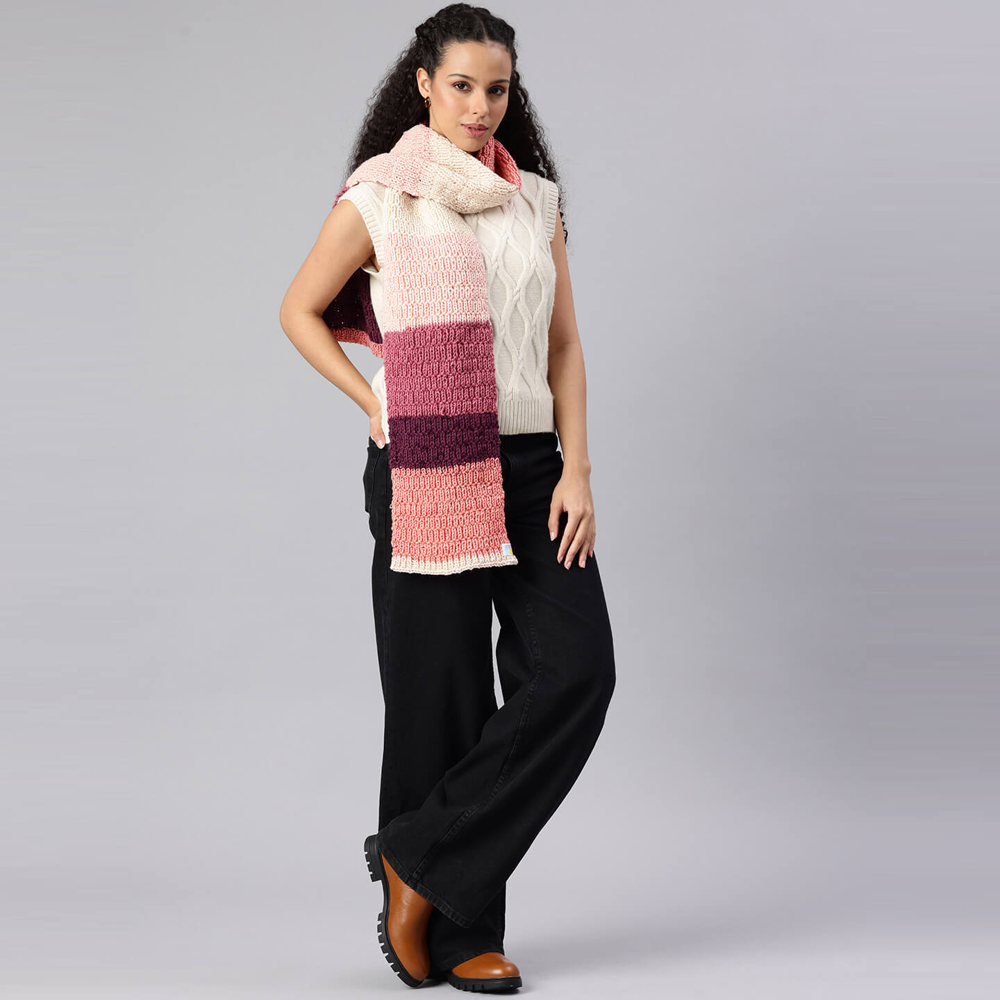 Multicolor Handmade Knitted Scarf - 10427