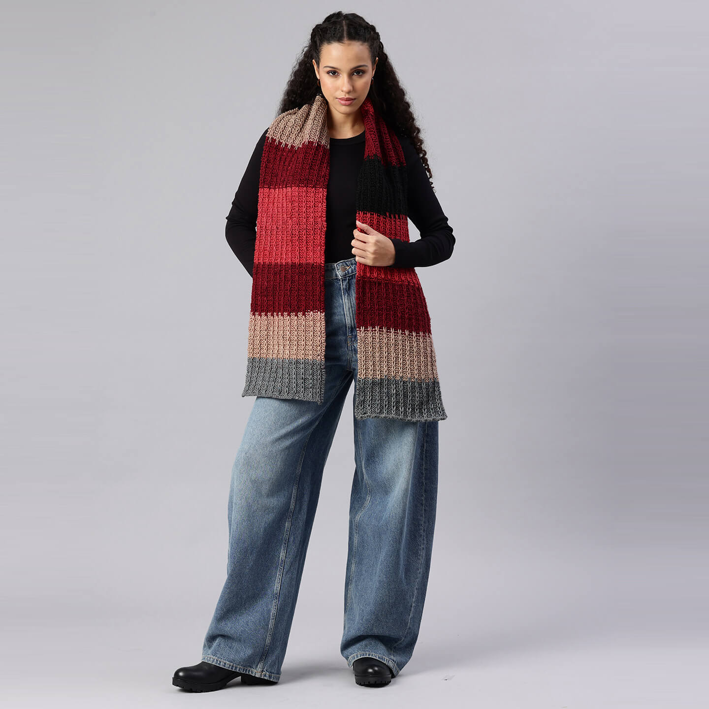 Multicolor Handmade Knitted Scarf - 10430