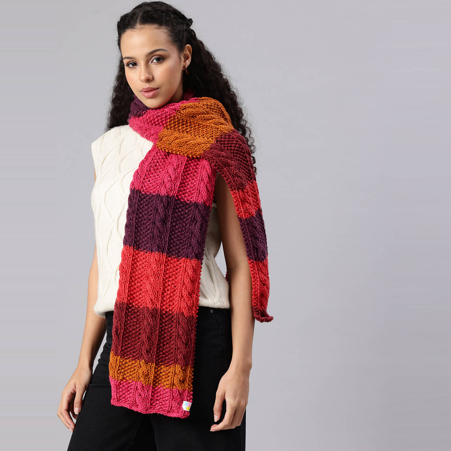 Multicolor Handmade Knitted Scarf - 10431