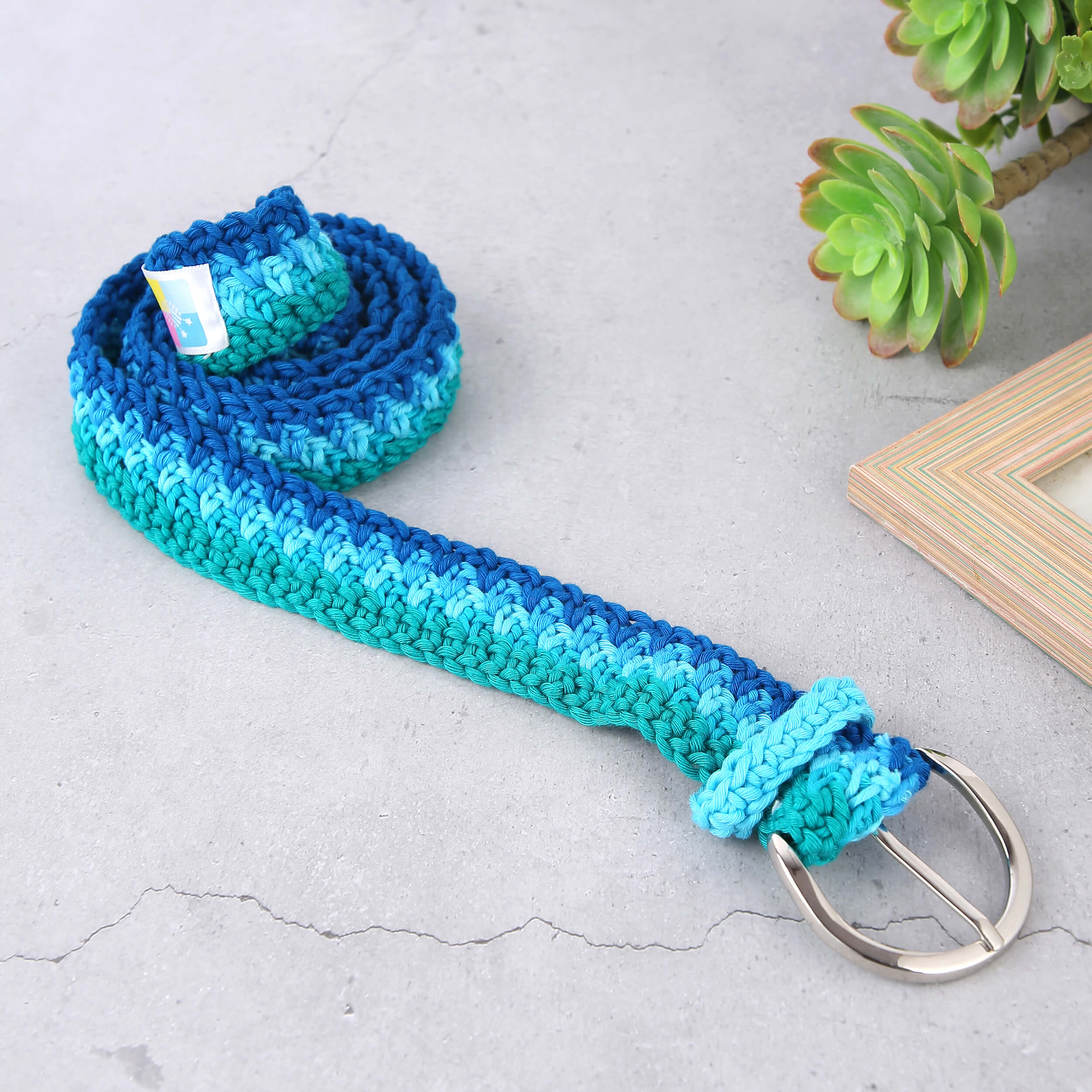 Crochet Belt with Adjustable Buckle - 10439