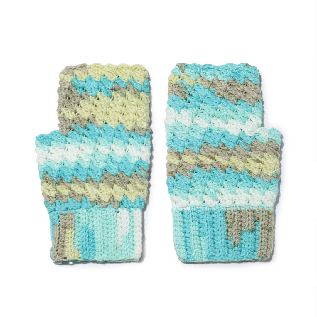 Multi Colored Fingerless Mittens - 10440