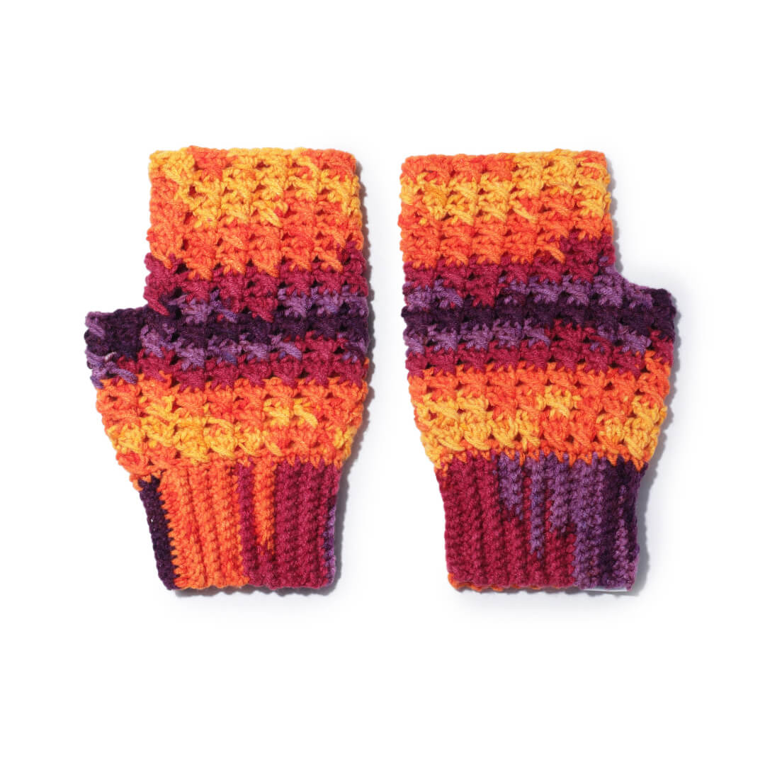 Multi Colored Fingerless Mittens - 10441