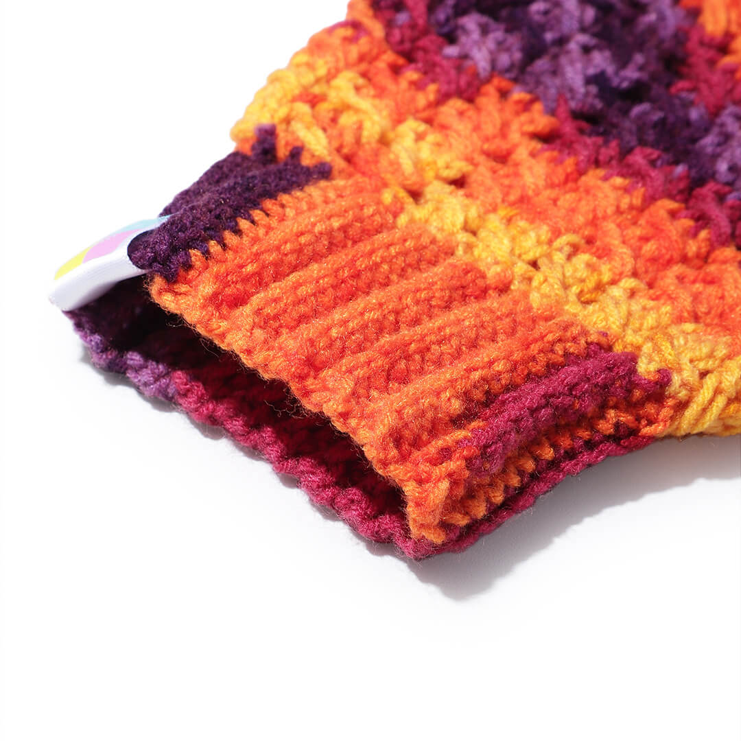 Multi Colored Fingerless Mittens - 10441