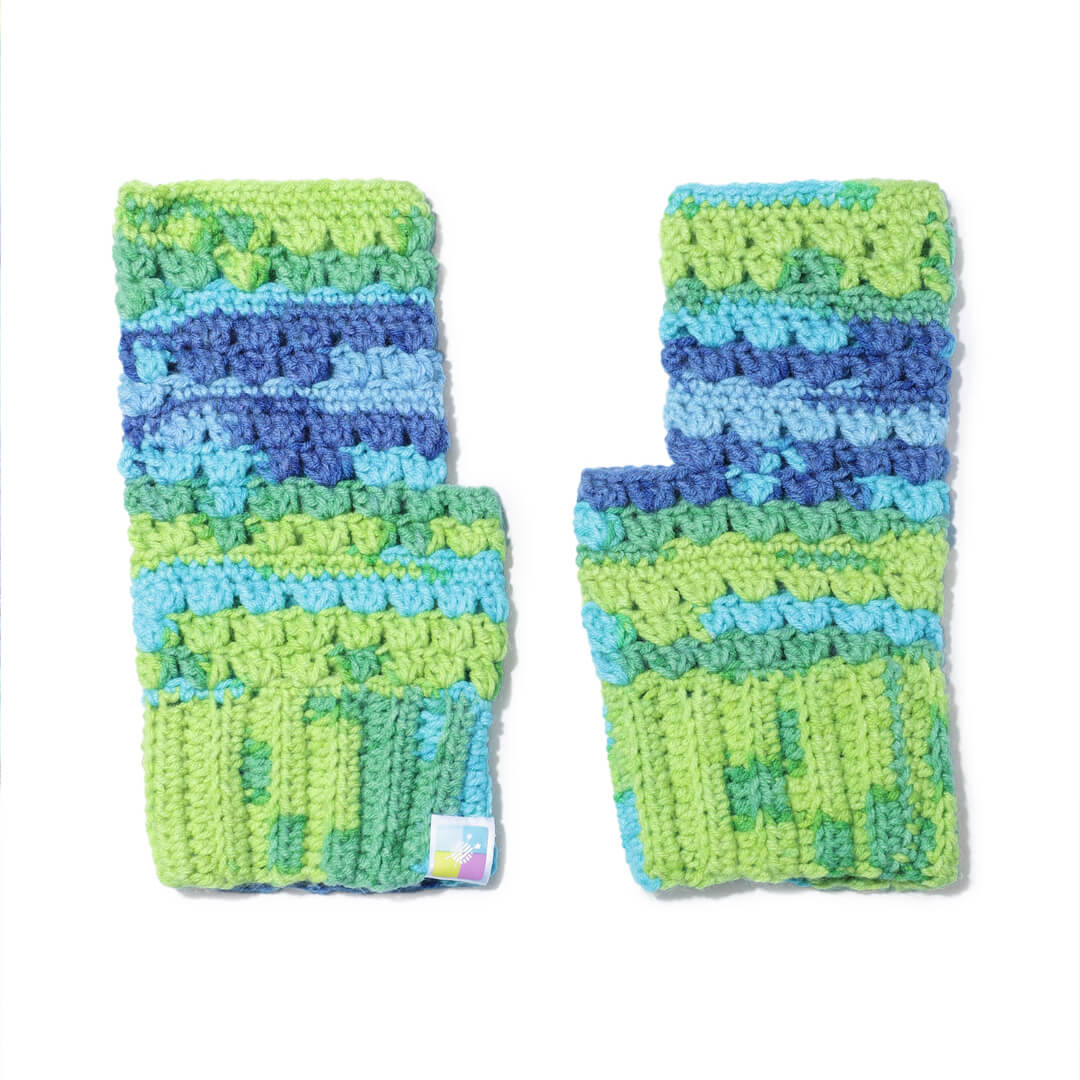Multi Colored Fingerless Mittens - 10443