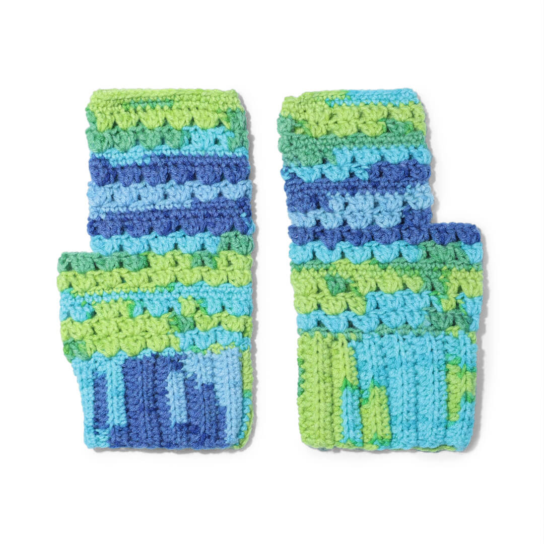 Multi Colored Fingerless Mittens - 10443