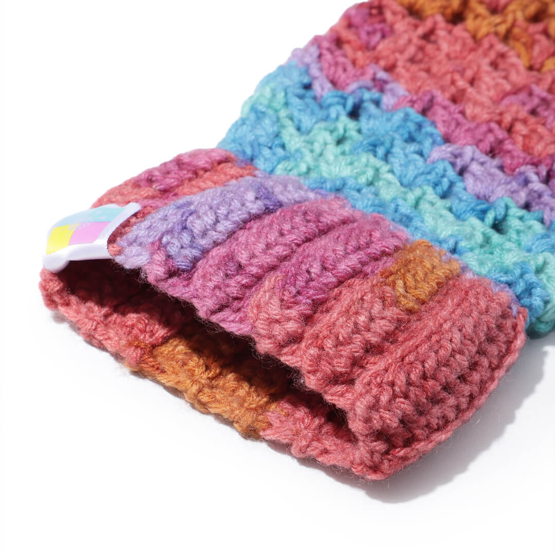 Multi Colored Fingerless Mittens - 10444