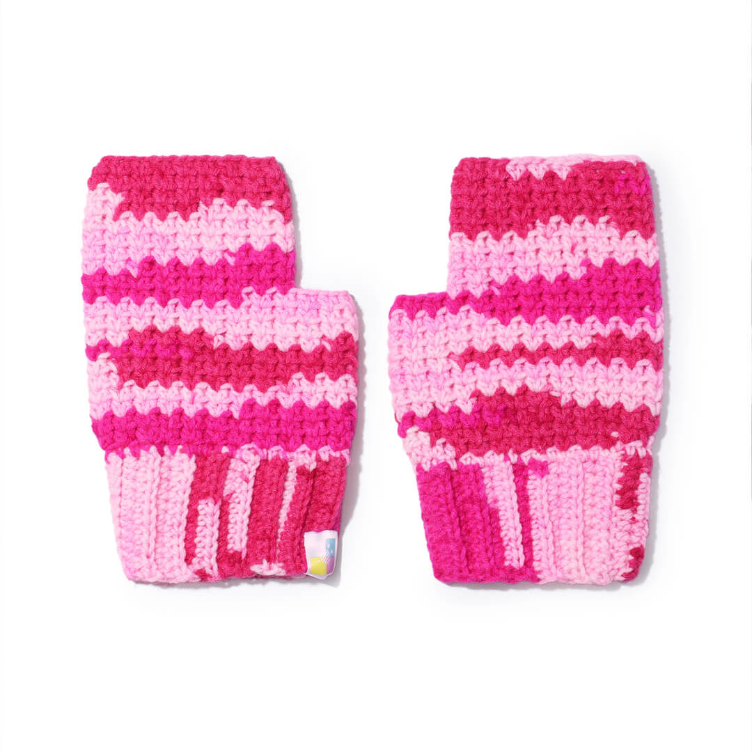 Multi Colored Fingerless Mittens - 10445