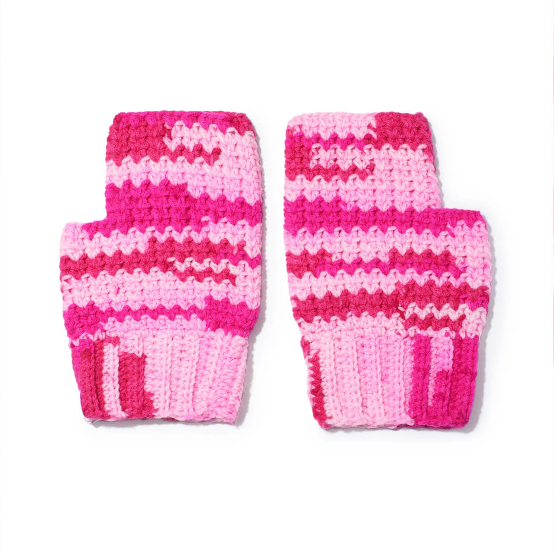 Multi Colored Fingerless Mittens - 10445