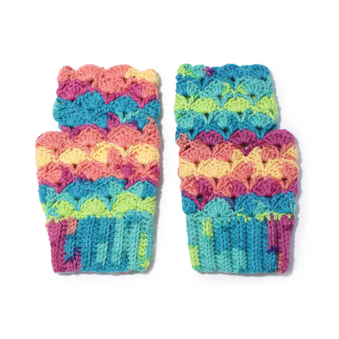 Multi Colored Fingerless Mittens - 10446