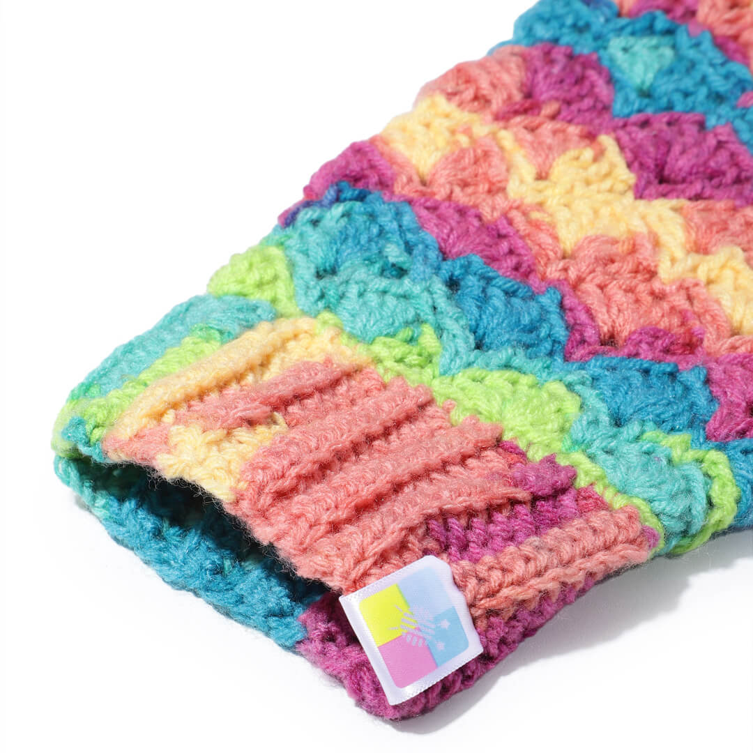Multi Colored Fingerless Mittens - 10446