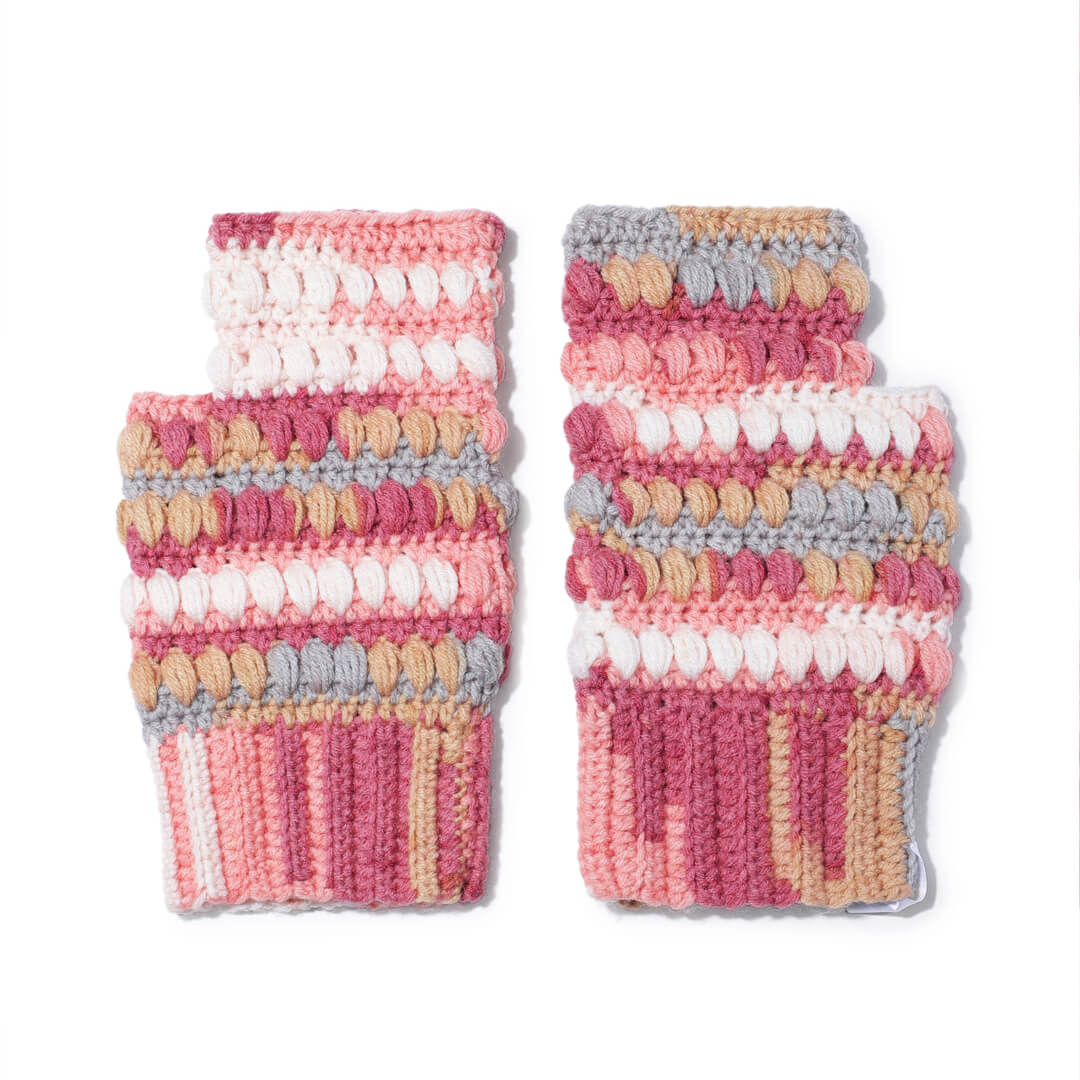 Multi Colored Fingerless Mittens - 10447