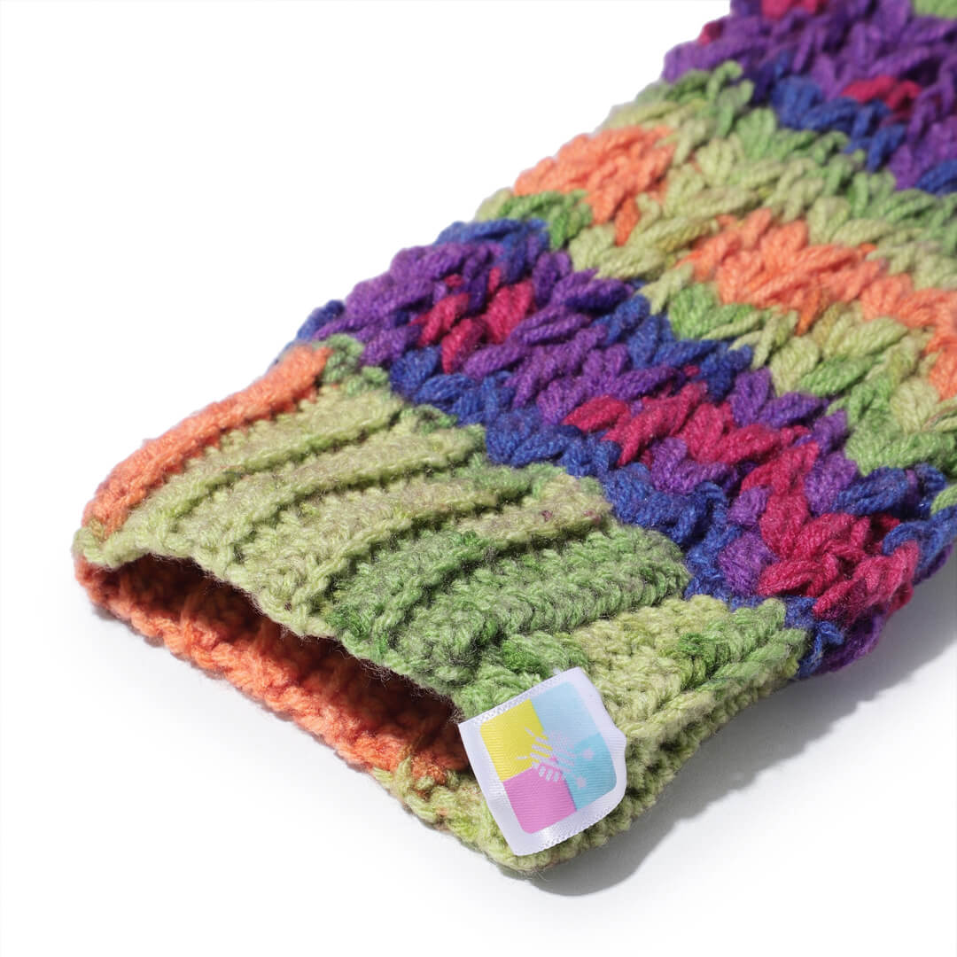 Multi Colored Fingerless Mittens - 10448