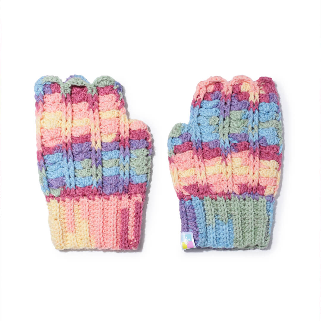 Multi Colored Fingerless Mittens - 10449