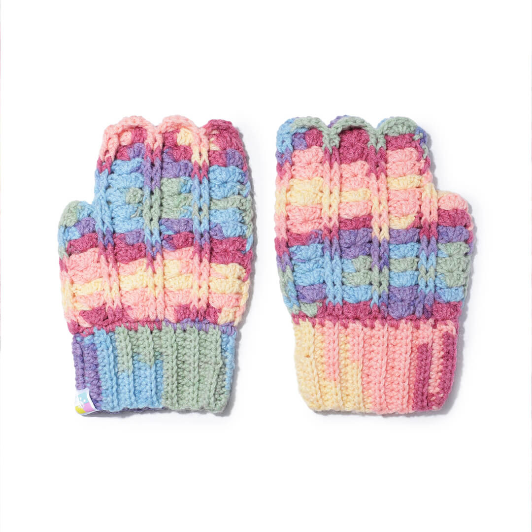 Multi Colored Fingerless Mittens - 10449