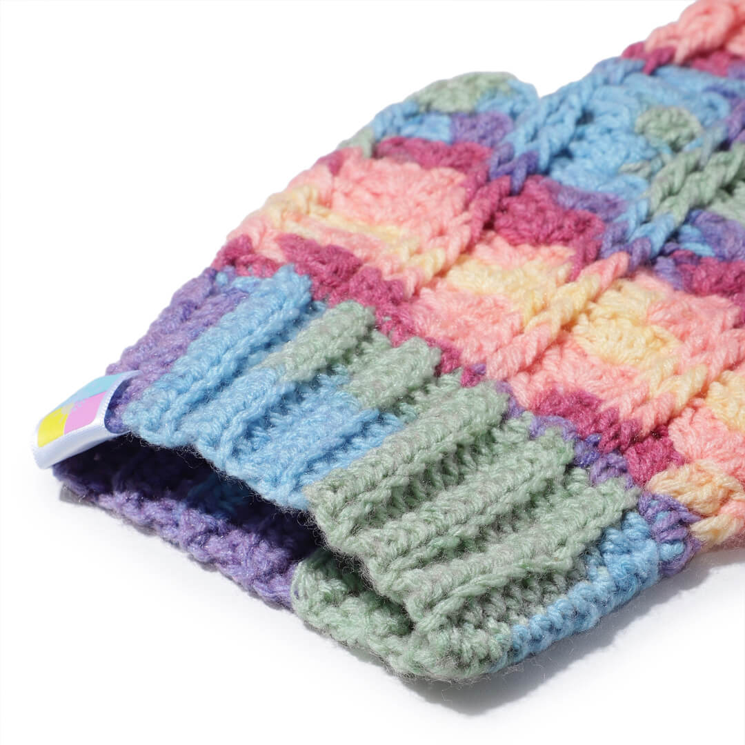 Multi Colored Fingerless Mittens - 10449
