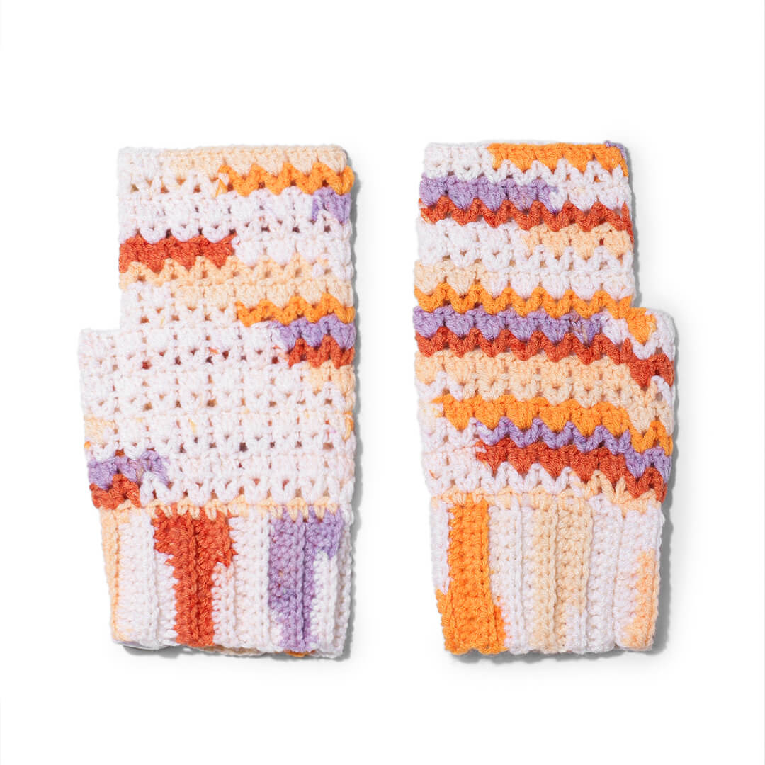 Multi Colored Fingerless Mittens - 10450