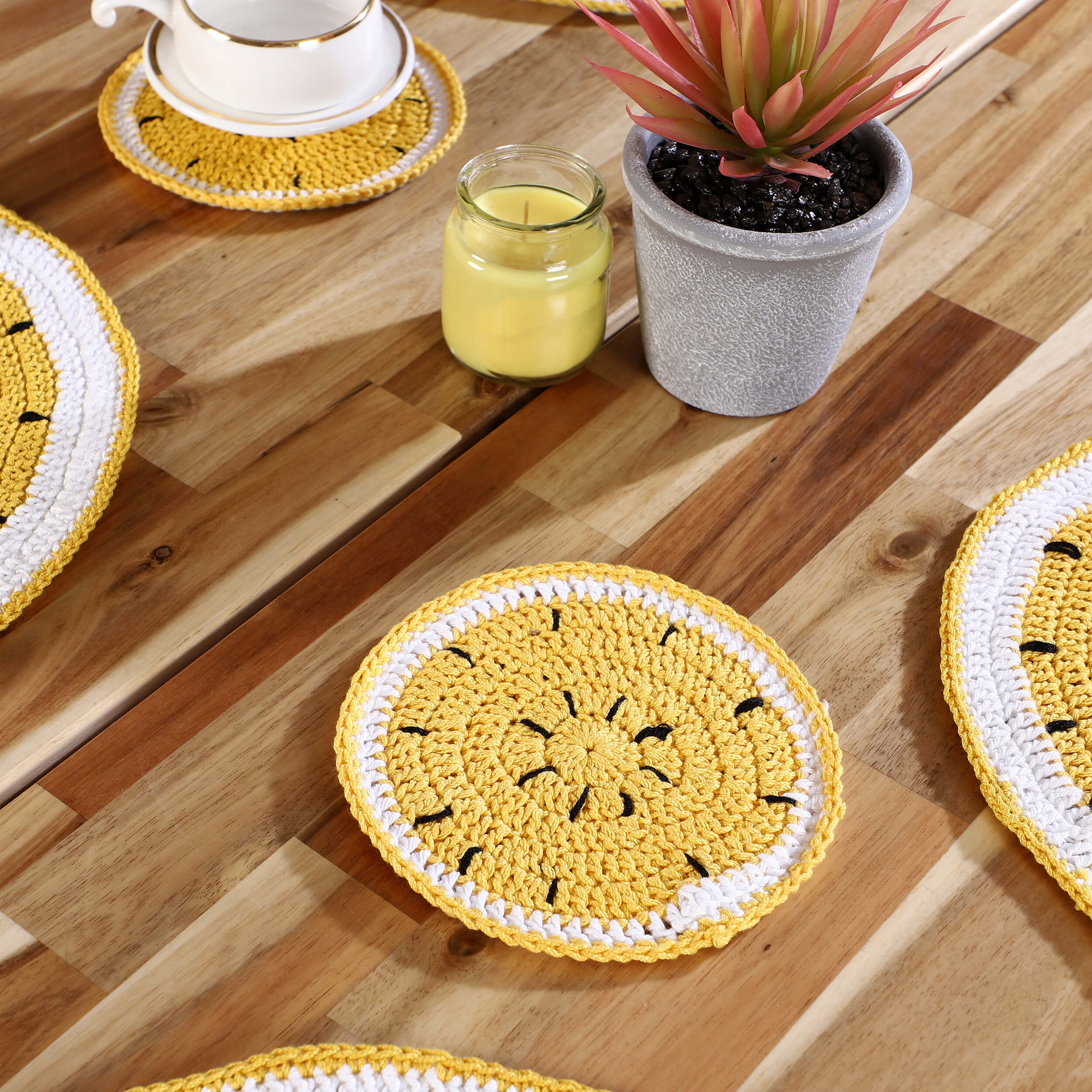 Handmade Placemats & Coasters Set - 10453 Yellow