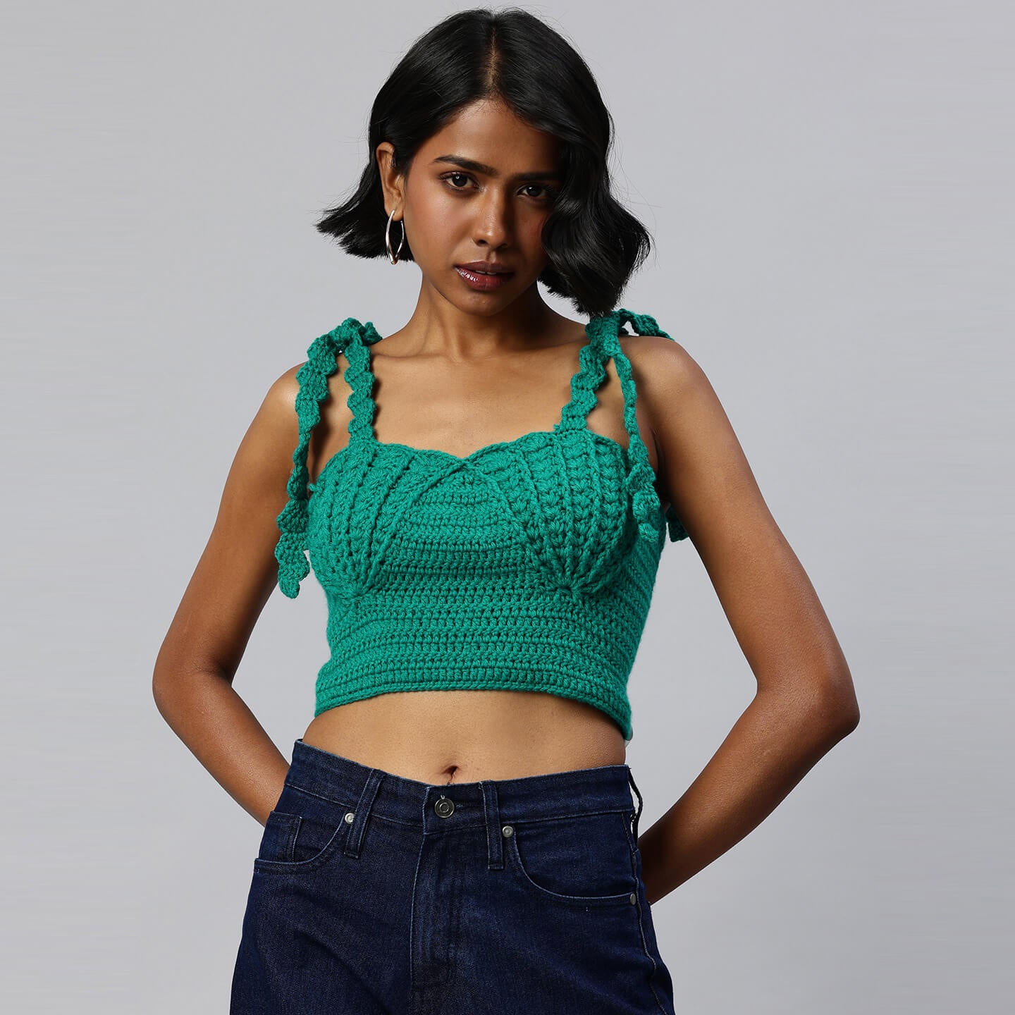 Handcrafted Mermaid Shell Bralettes - Green 10456