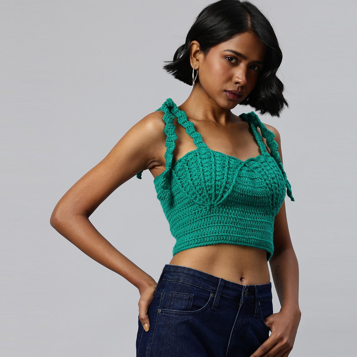 Handcrafted Mermaid Shell Bralettes - Green 10456