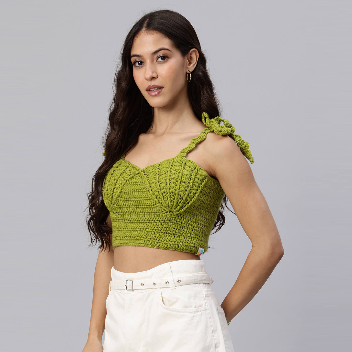 Handcrafted Mermaid Shell Bralettes - Olive Green 10458