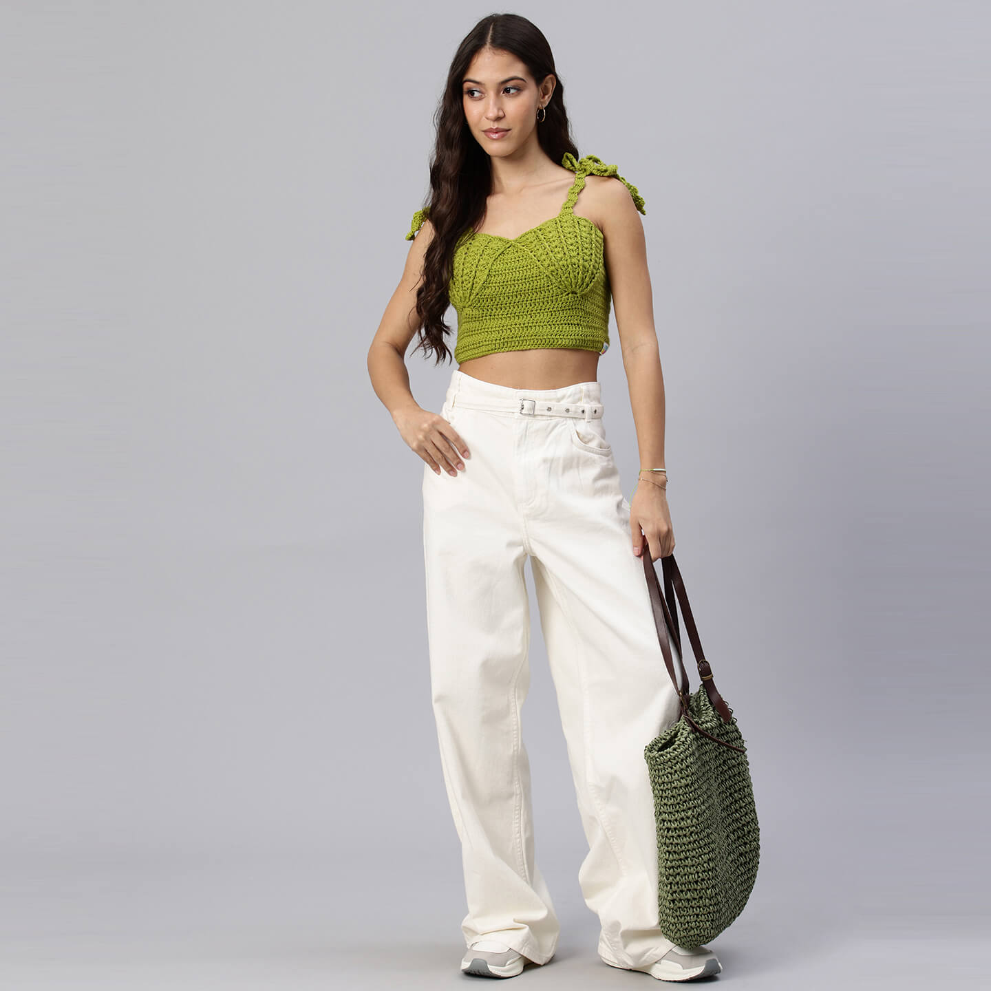 Handcrafted Mermaid Shell Bralettes - Olive Green 10458