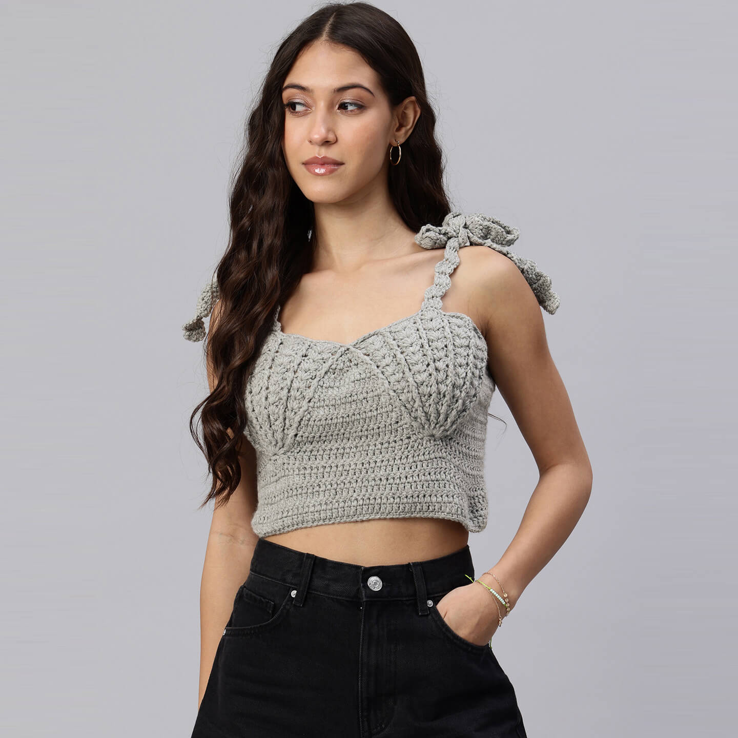 Handcrafted Mermaid Shell Bralettes - Light Grey 10459