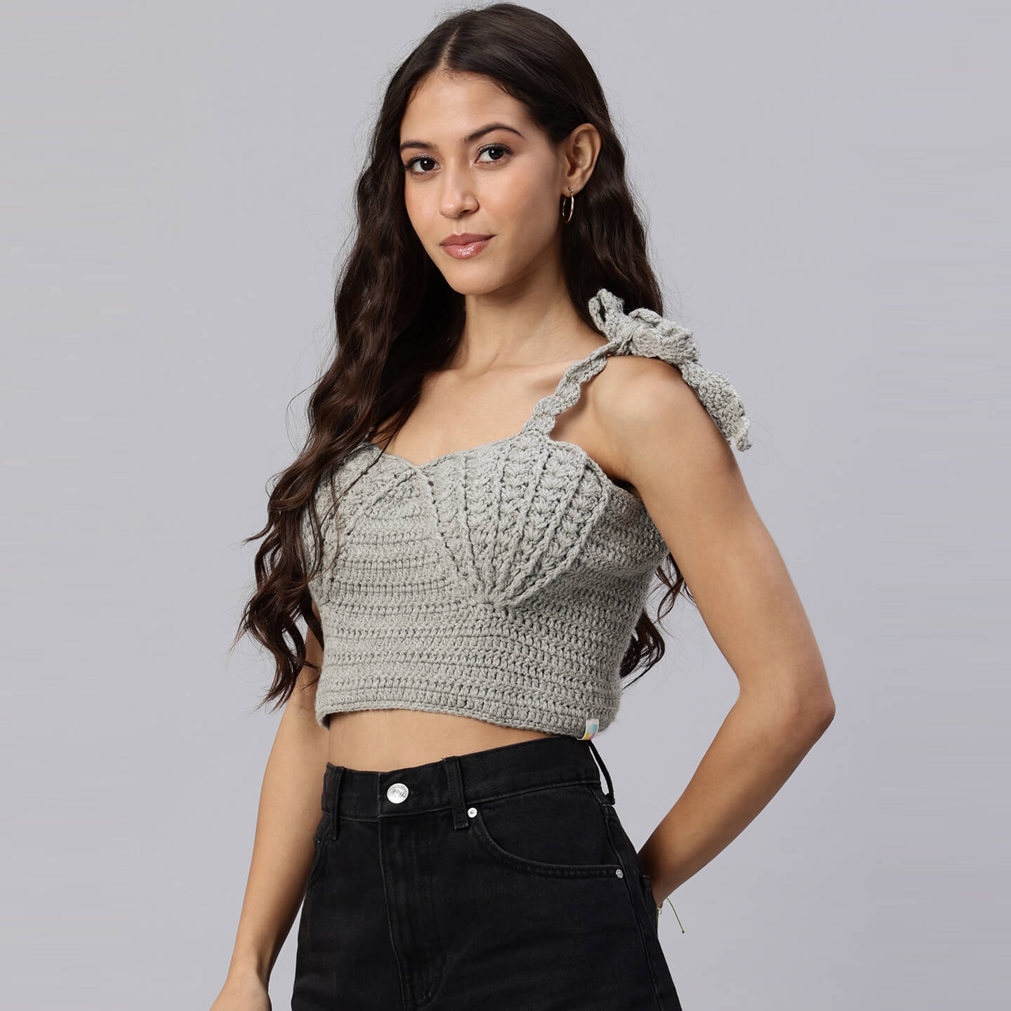 Handcrafted Mermaid Shell Bralettes - Light Grey 10459