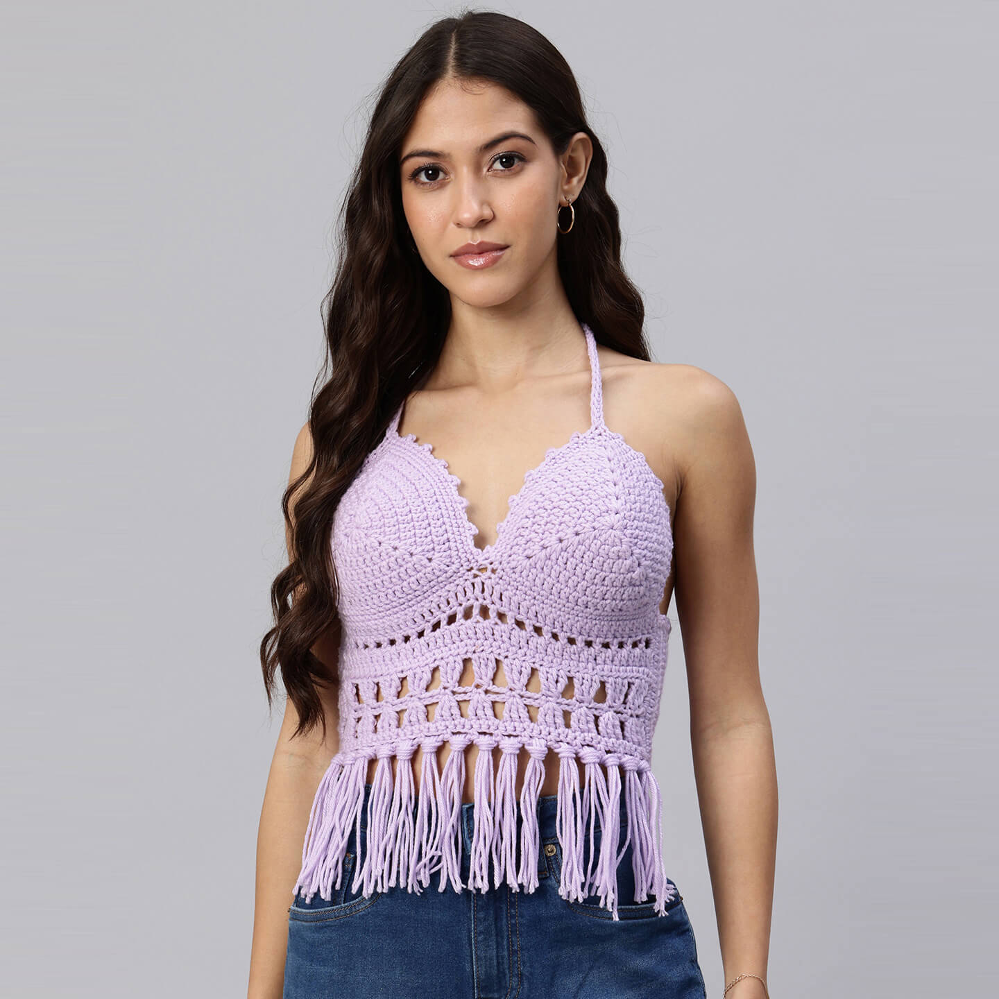 Handcrafted Pastel Colored Bralettes - Lavendar 10460