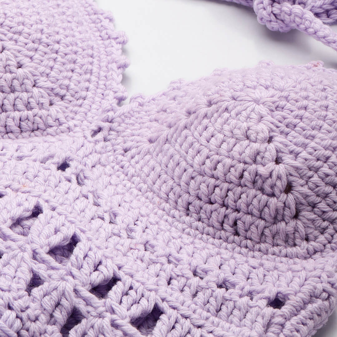 Handcrafted Pastel Colored Bralettes - Lavendar 10460