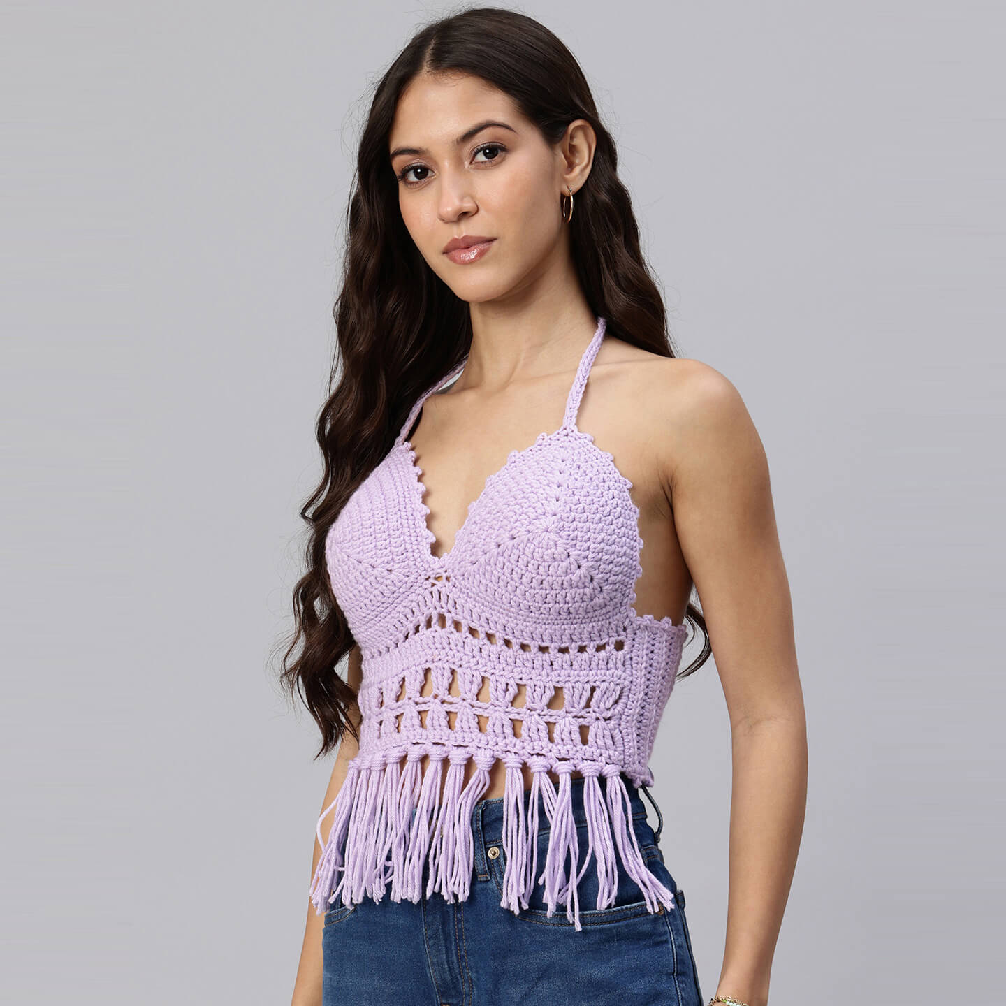 Handcrafted Pastel Colored Bralettes - Lavendar 10460