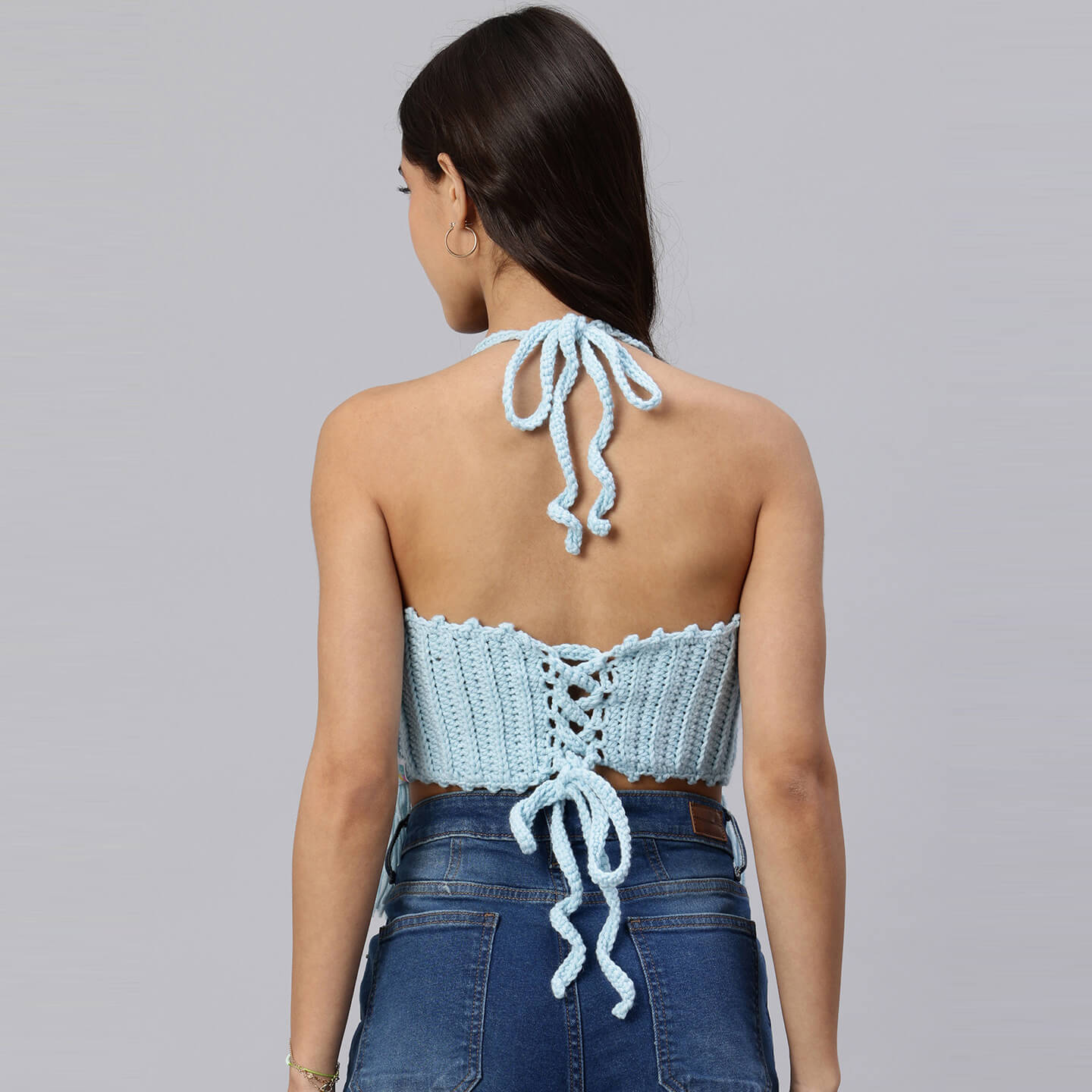 Handcrafted Pastel Colored Bralettes - Light Blue 10461