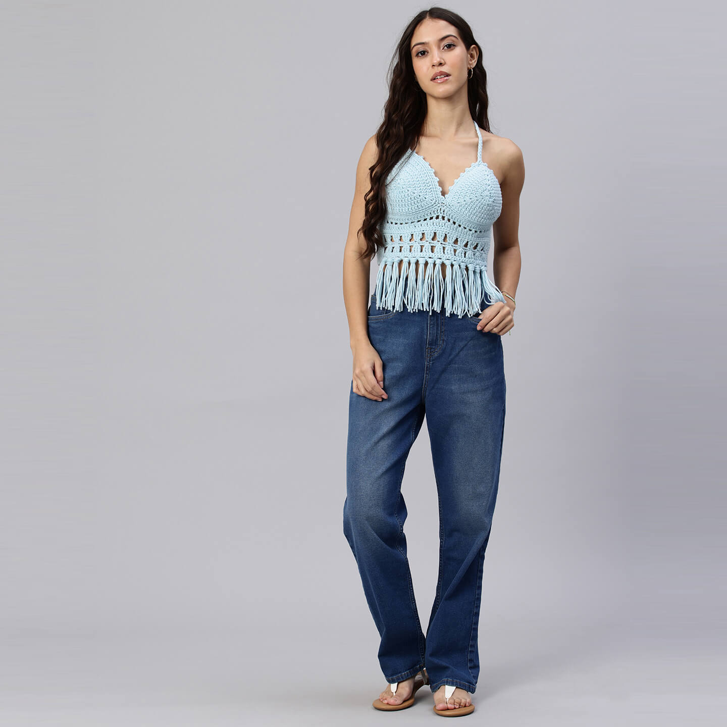 Handcrafted Pastel Colored Bralettes - Light Blue 10461