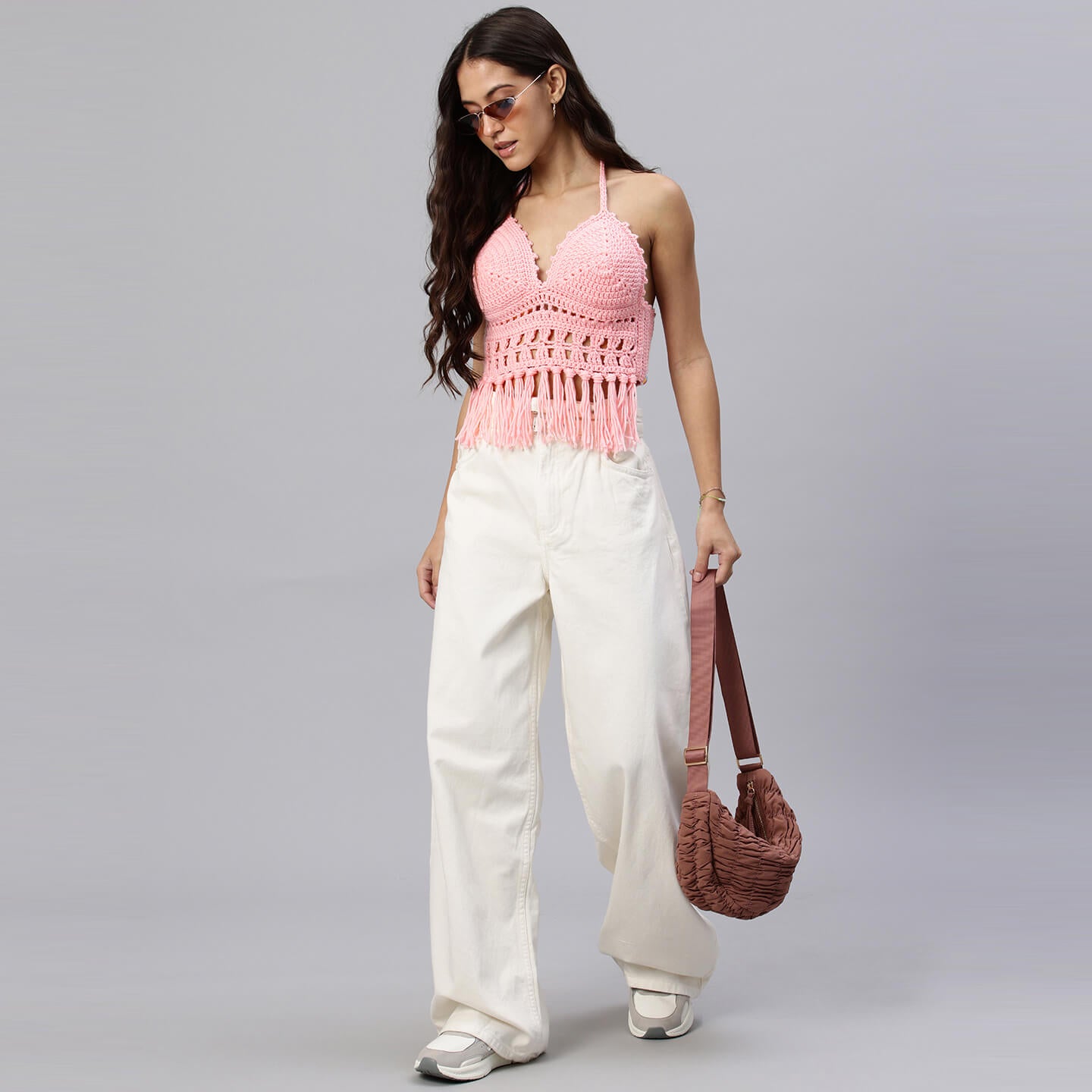 Handcrafted Pastel Colored Bralettes - Pink 10462