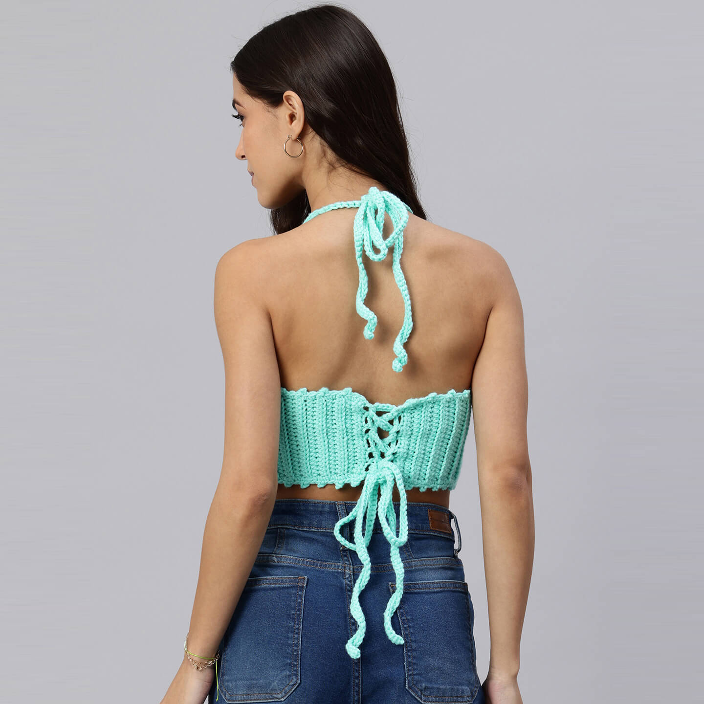 Handcrafted Pastel Colored Bralettes - Sea Green 10463