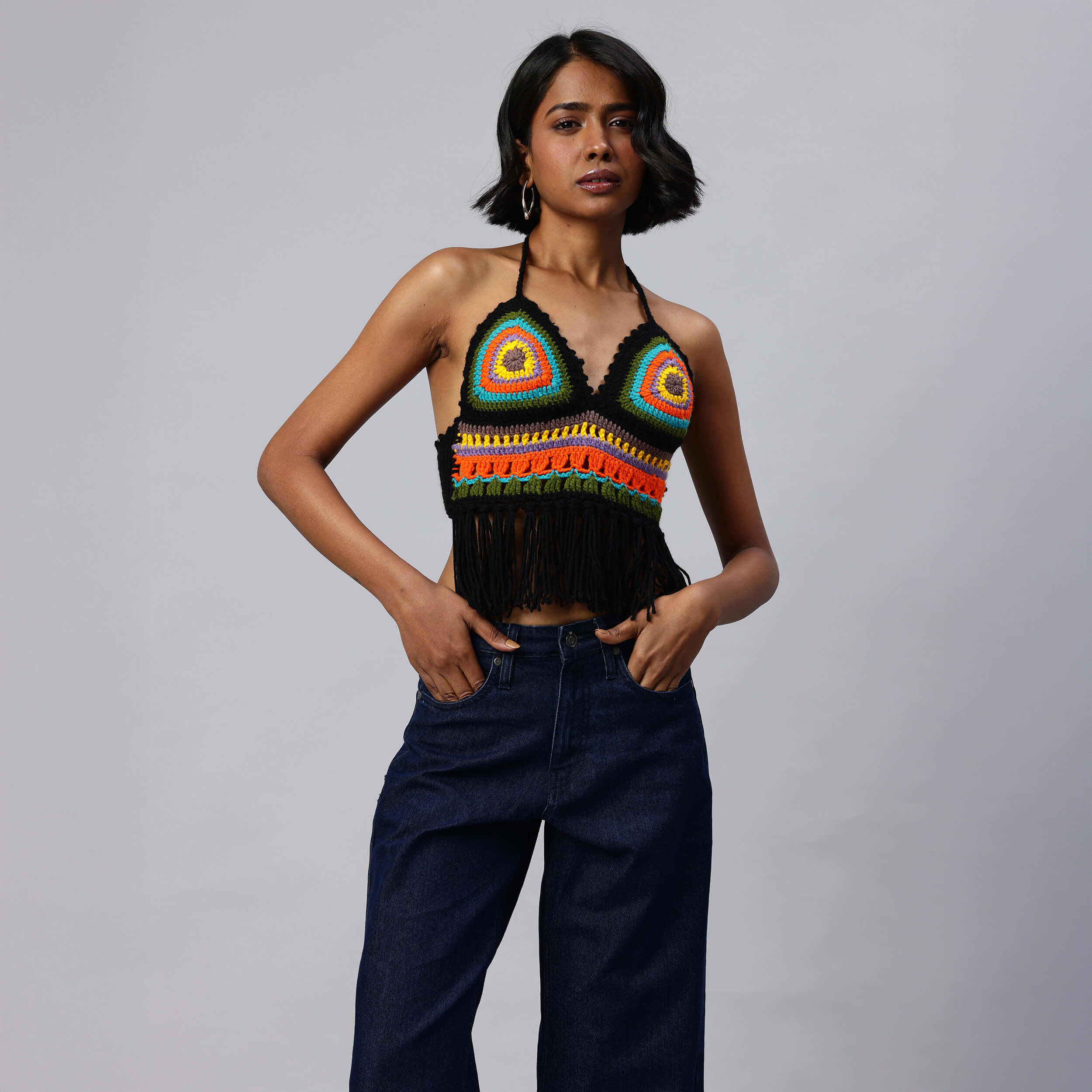 Handcrafted Multi Colored Bralettes - Multi 10464