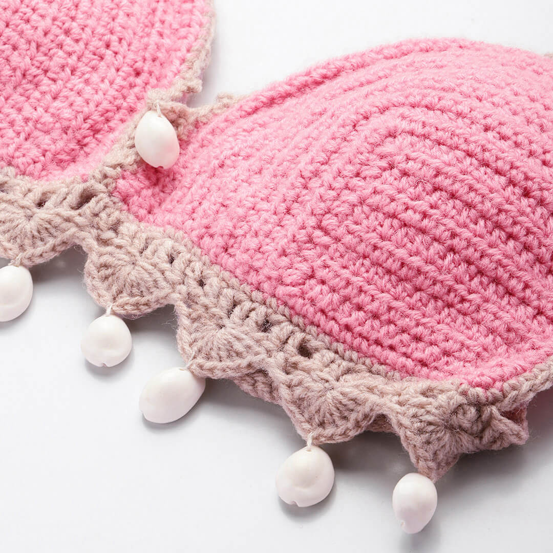 Summer Crochet Bralette Tie Back SleevelessTop - Pink 10469