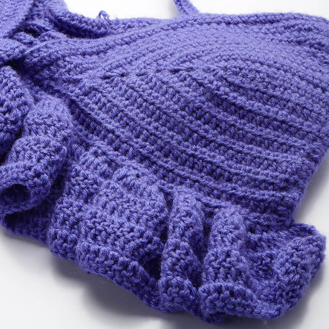 Summer Crochet Bralette Tie Back Sleeveless Top - Purple 10471