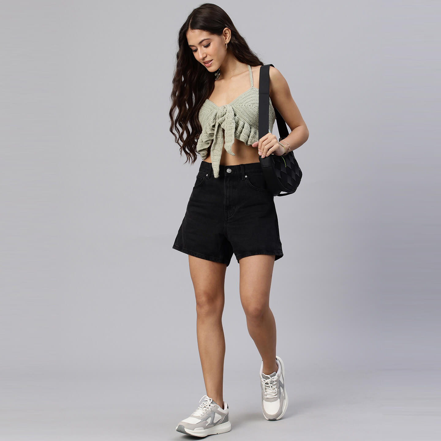 Summer Crochet Bralette Tie Back SleevelessTop - Beige 10472