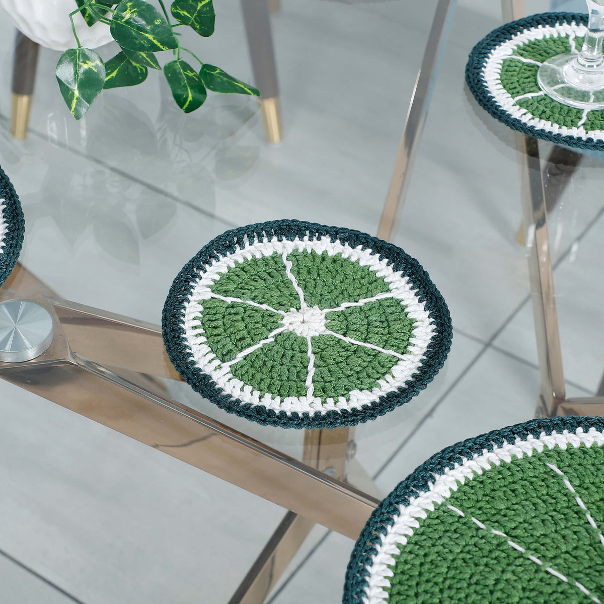 Handmade Placemats & Coasters Set - 10473 Green