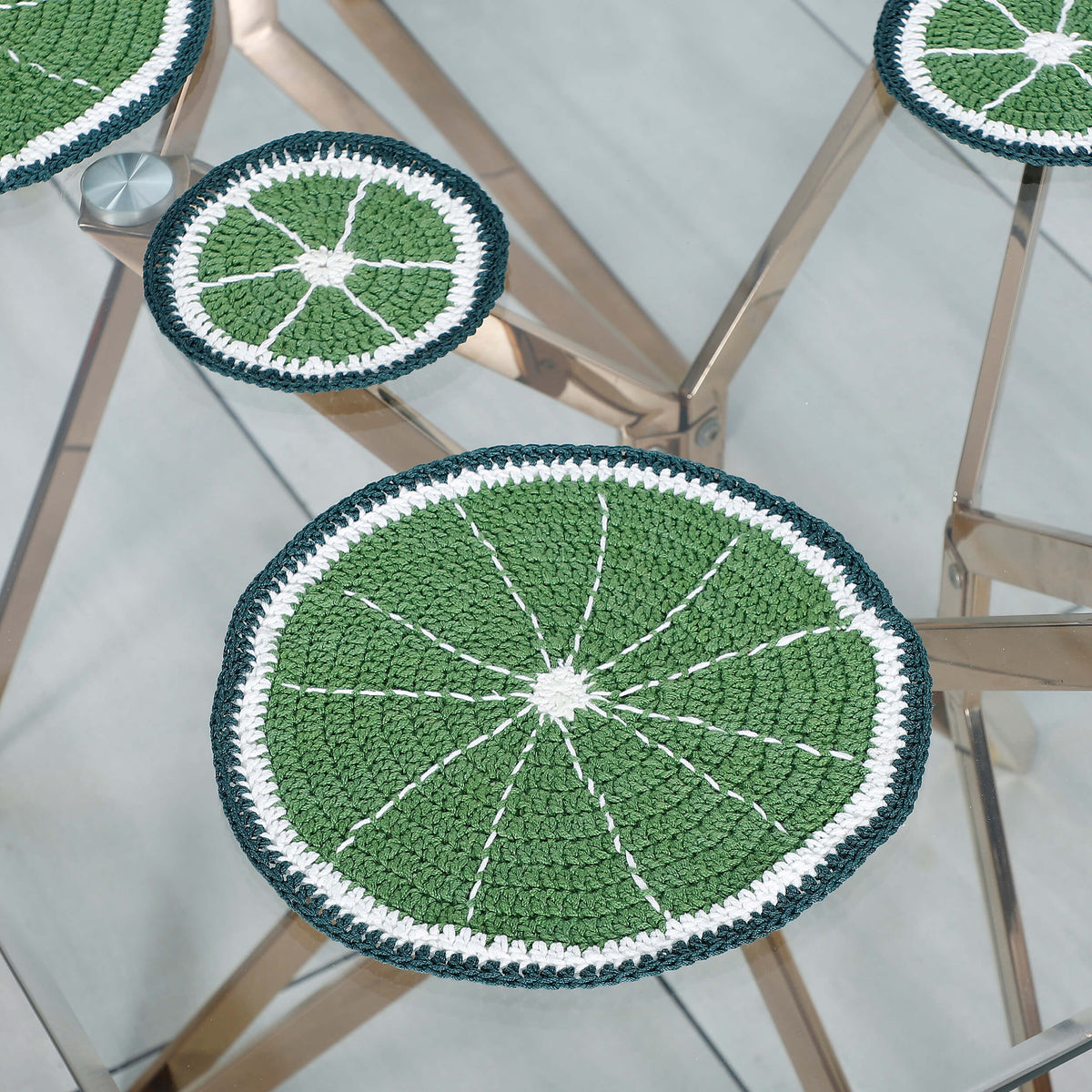 Handmade Placemats & Coasters Set - 10473 Green