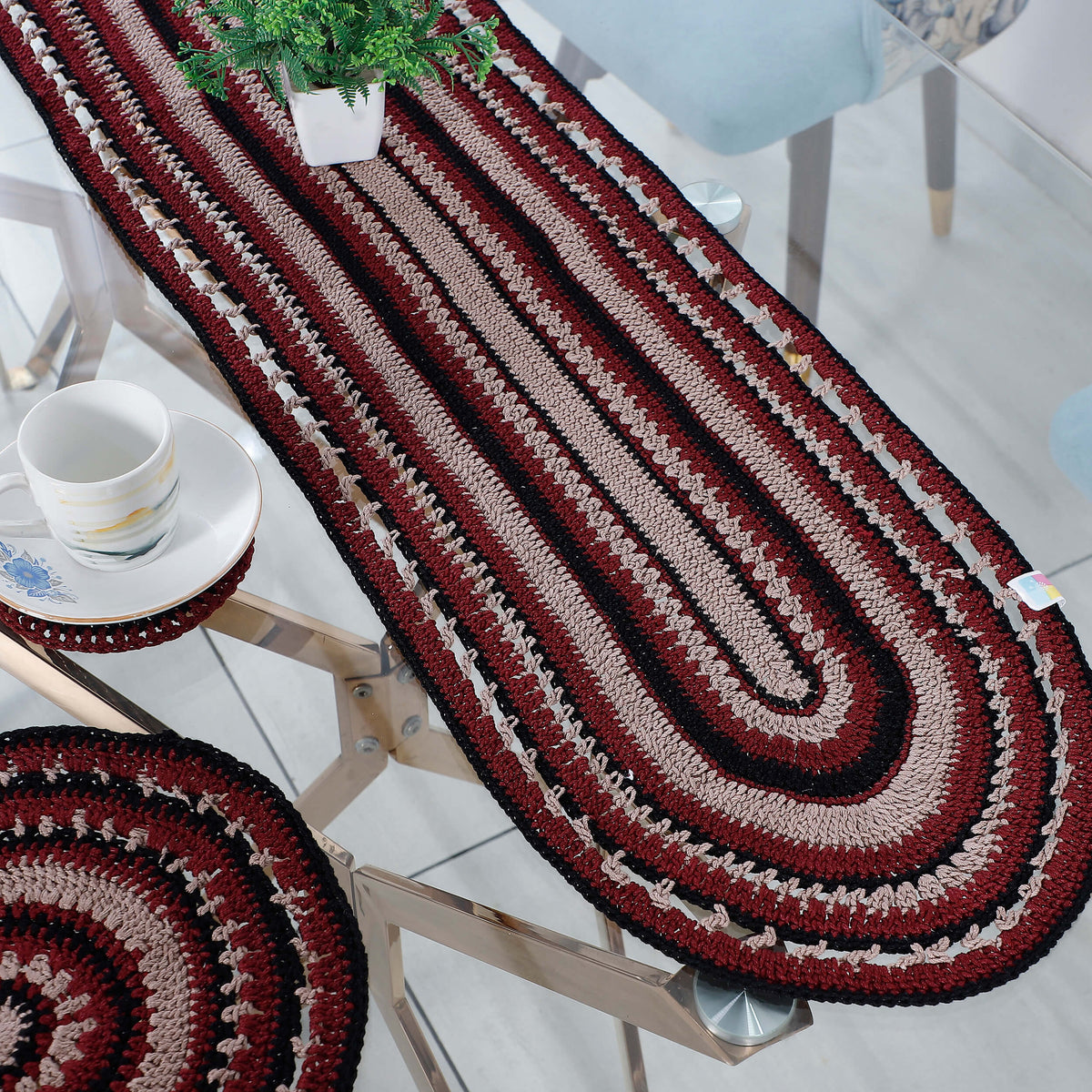 Handmade Table Runner, Placemats & Coasters Set - 10474 Multi